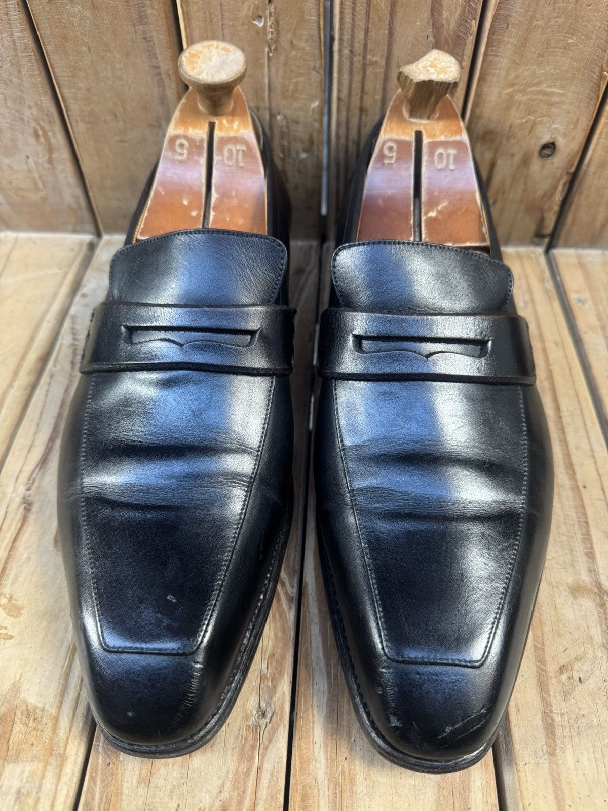 J.M. Weston J.M Weston Men’s Penny black Leather Loafers Sz Uk 8 E US 9 Size US 9 / EU 42 - 3 Thumbnail