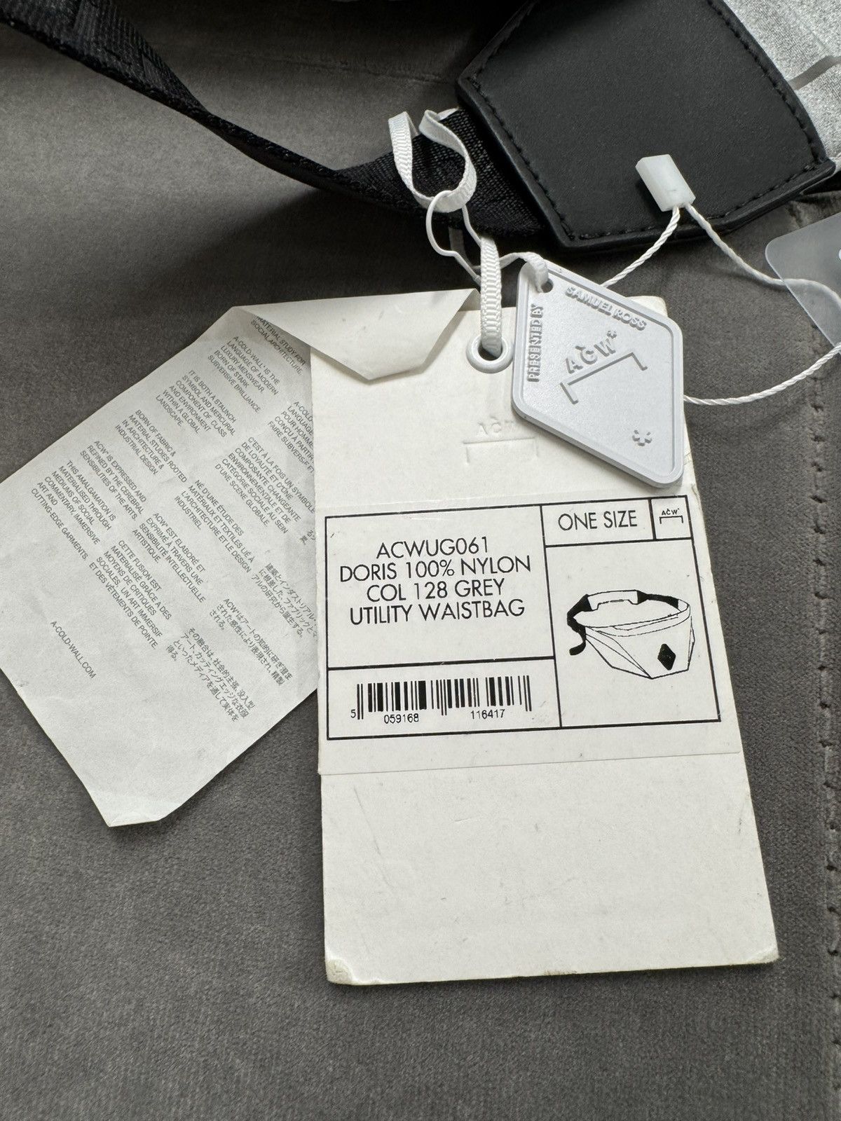 A-COLD-WALL* NWT Technical Logo Waist Bag - Grey, OS Size ONE SIZE - 5 Thumbnail