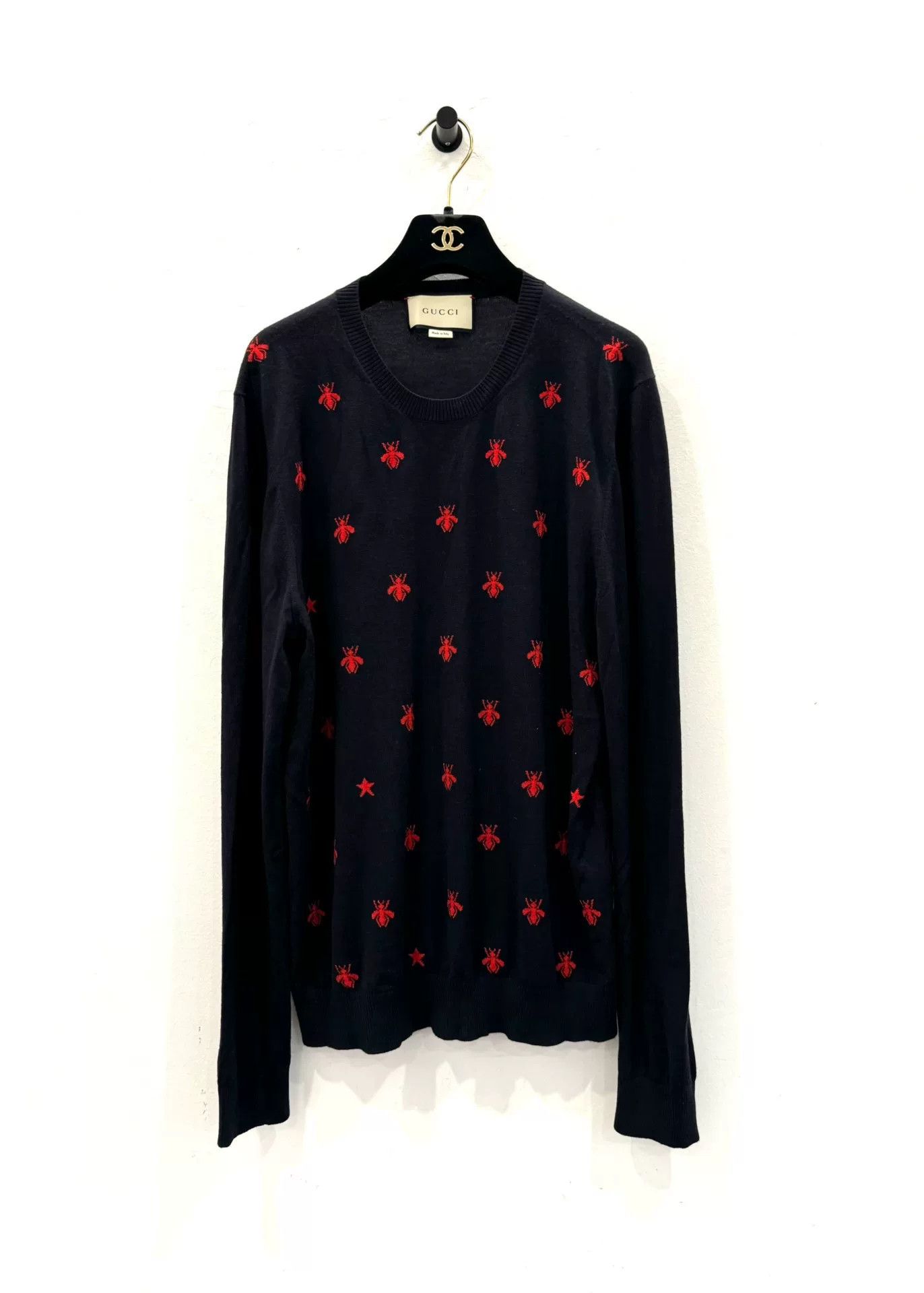 Gucci Gucci Red Bee Logo Men's Knit Sweater Size US XL / EU 56 / 4 - 1 Thumbnail