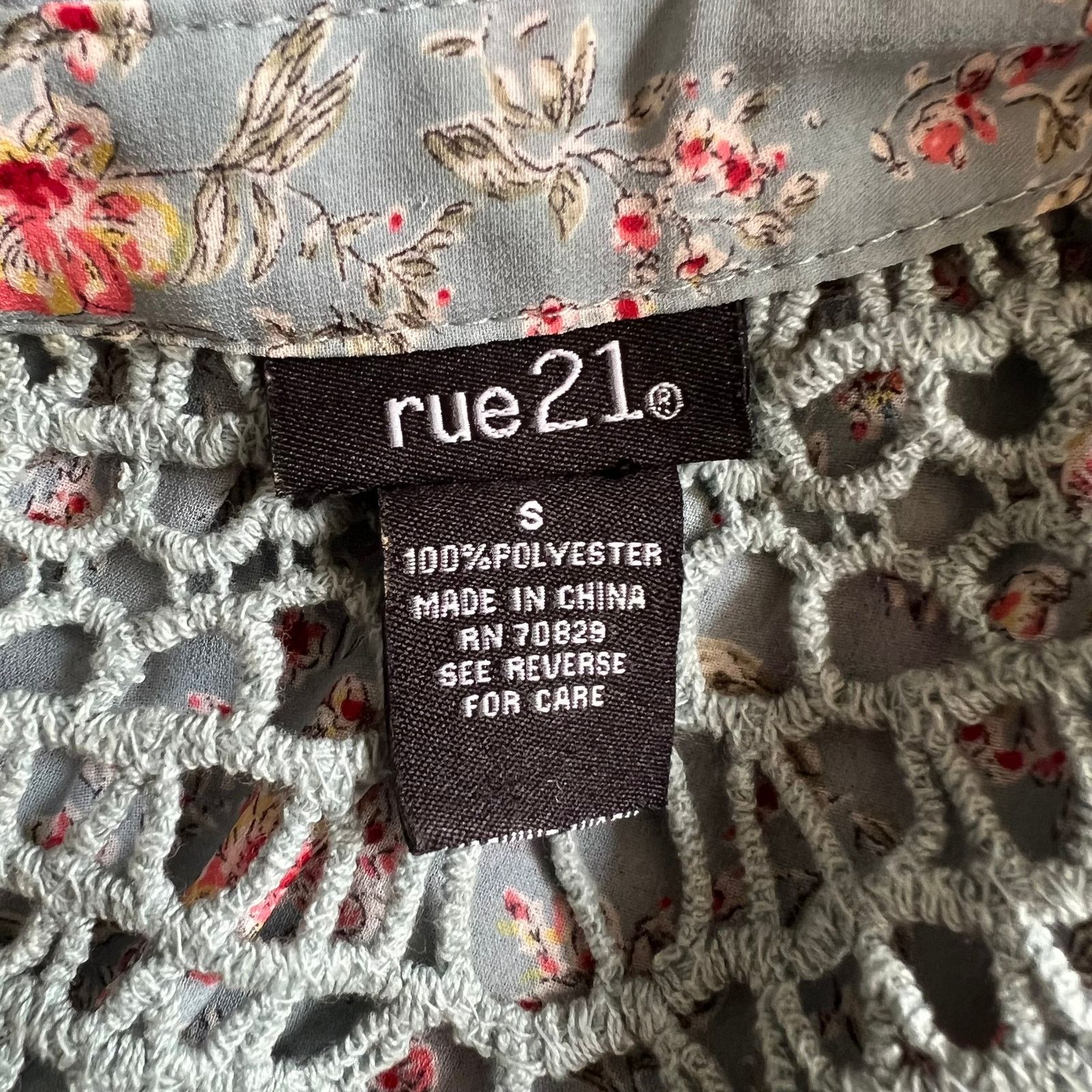 rue21 Rue 21 Blue Floral Print Collared Top, S Size S / US 4 / IT 40 - 4 Thumbnail