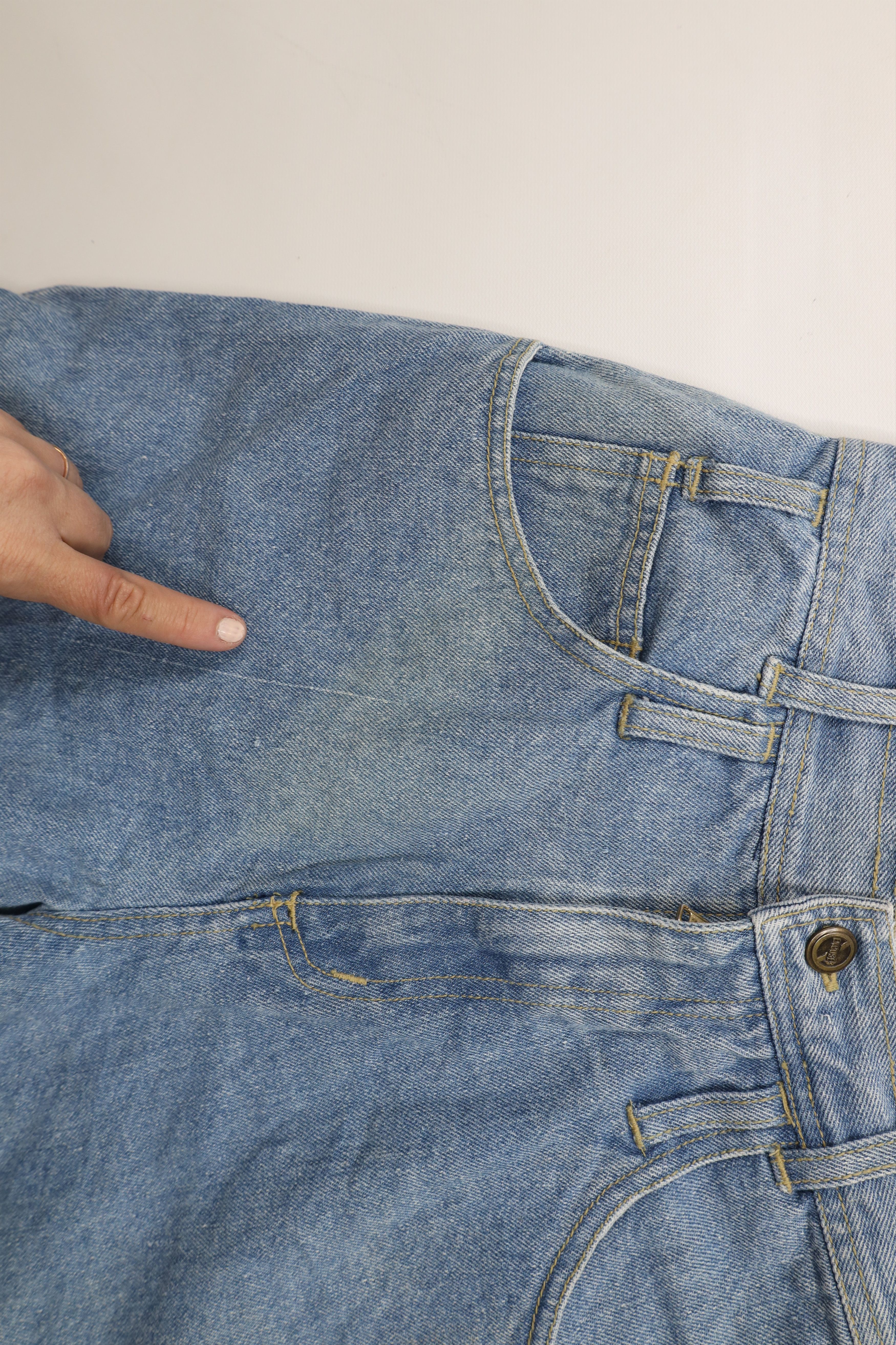 Vintage Vintage 90s Streetwear Pin Up Girl Denim Jean Shorts Blue Size 28" / US 6 / IT 42 - 5 Thumbnail