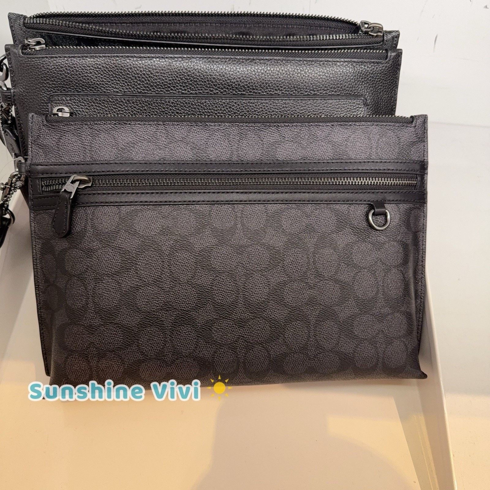 Coach NWT Coach Carry All Pouch CY985 Gunmetal/Charcoal/Black Size ONE SIZE - 1 Thumbnail