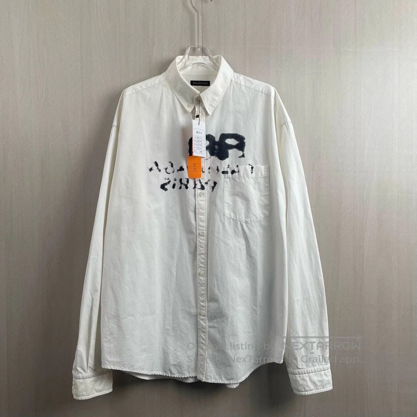 Balenciaga Balenciaga White Ink Letter Shirt. Size US S / EU 44-46 / 1 - 1 Thumbnail