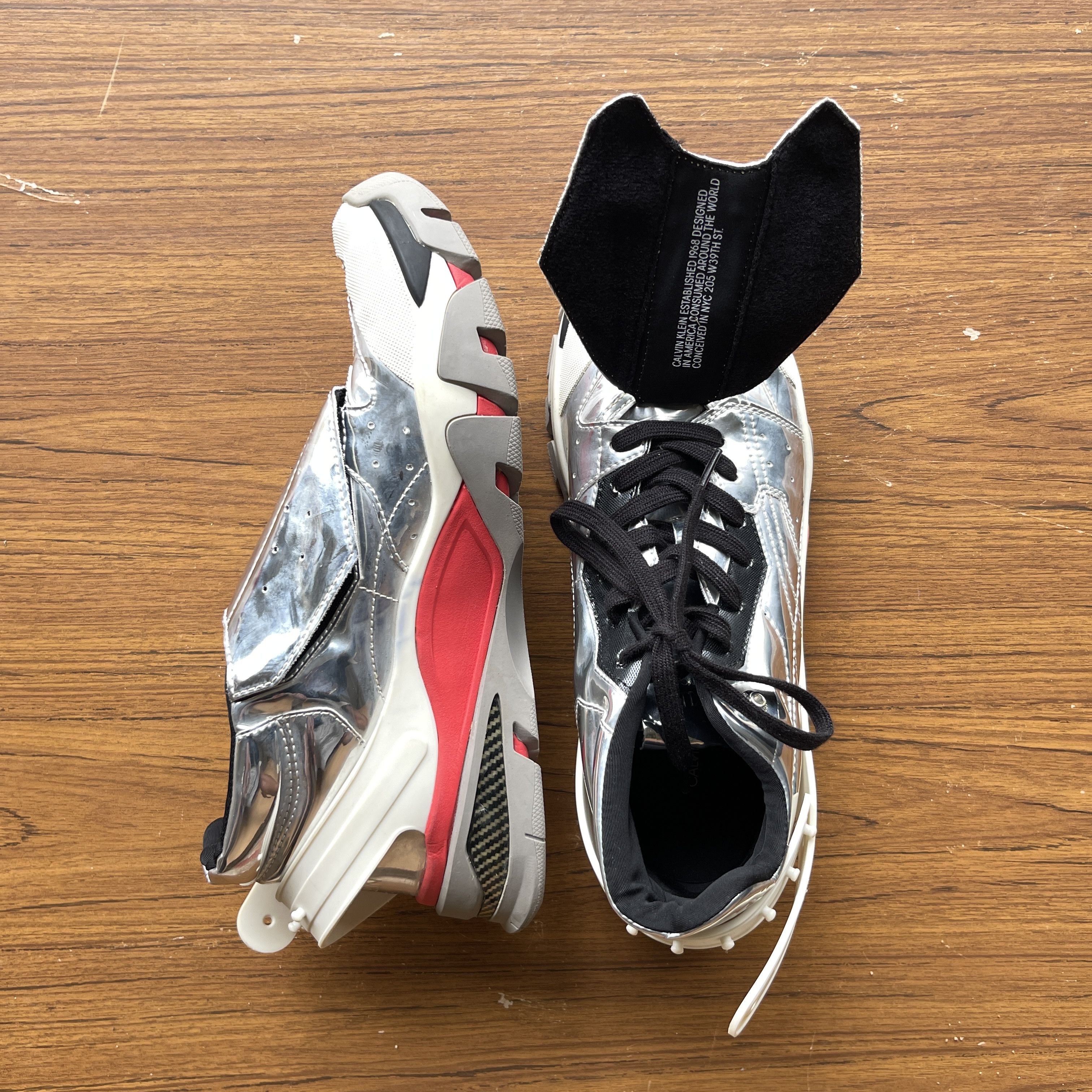 Calvin Klein 205W39NYC Calvin Klein 205W39NYC Cander Specchio Leather Sneakers Size US 11 / EU 44 - 1 Thumbnail