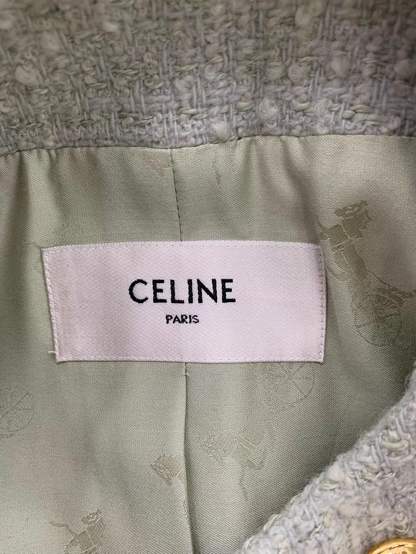 Celine CELINE Green Gold-Button Jacket 34 New Size XXS / US 00 / IT 34 - 4 Thumbnail
