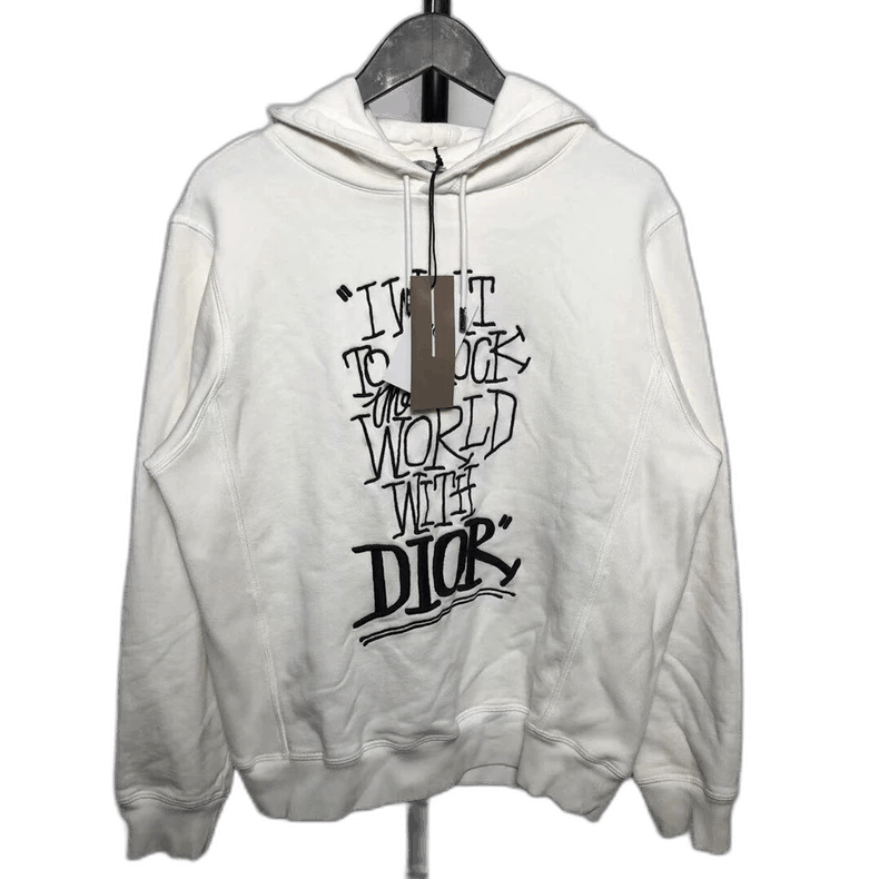 Dior Dior × Stussy White Embroidery Hoodie Size US XXS / EU 40 - 1 Thumbnail