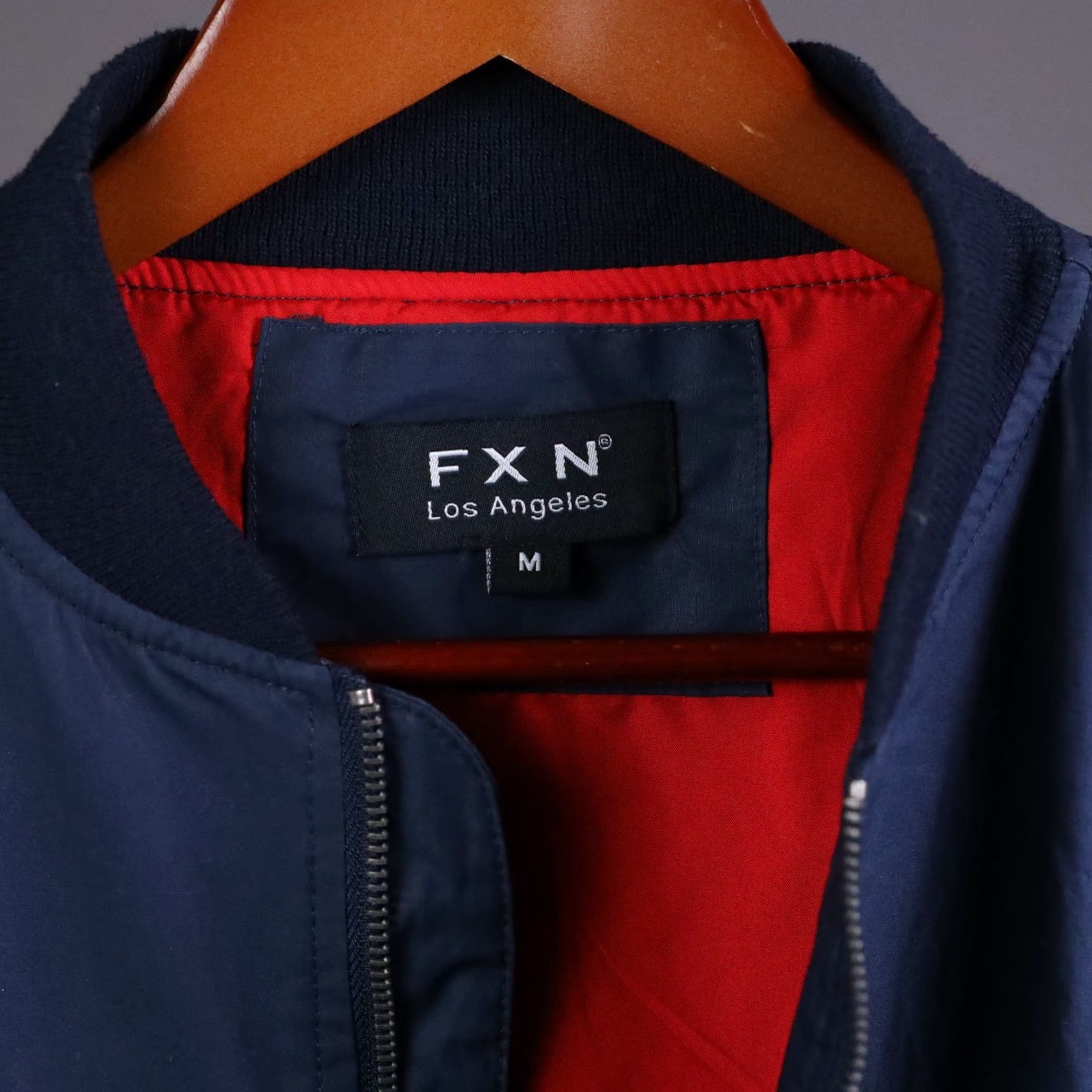 Vintage FXN Los Angeles Bomber Jacket Mens M Navy Full Zip Lightweight Casual Streetwear Size US M / EU 48-50 / 2 - 4 Thumbnail