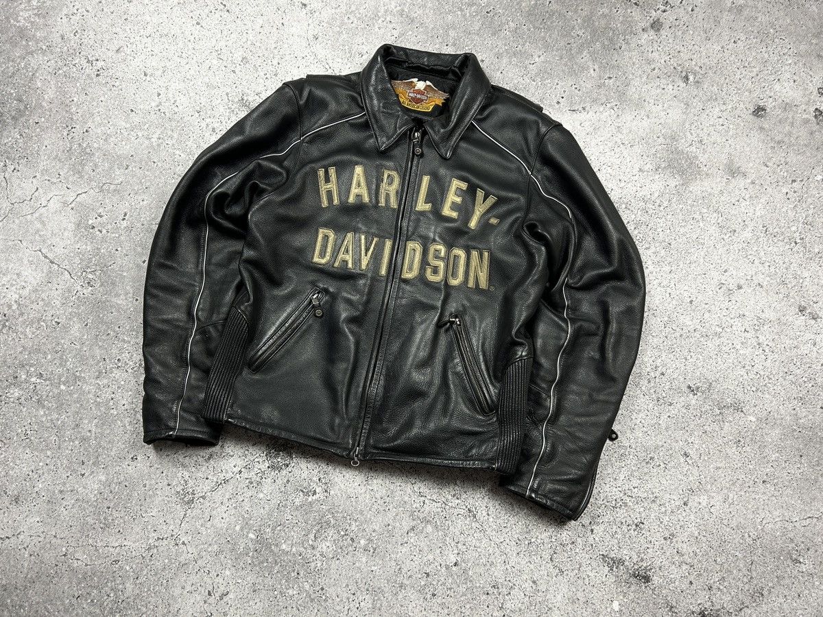 Harley Davidson × Vintage Harley Davidson Leather Jacket 100th anniversary Size US M / EU 48-50 / 2 - 2 Thumbnail