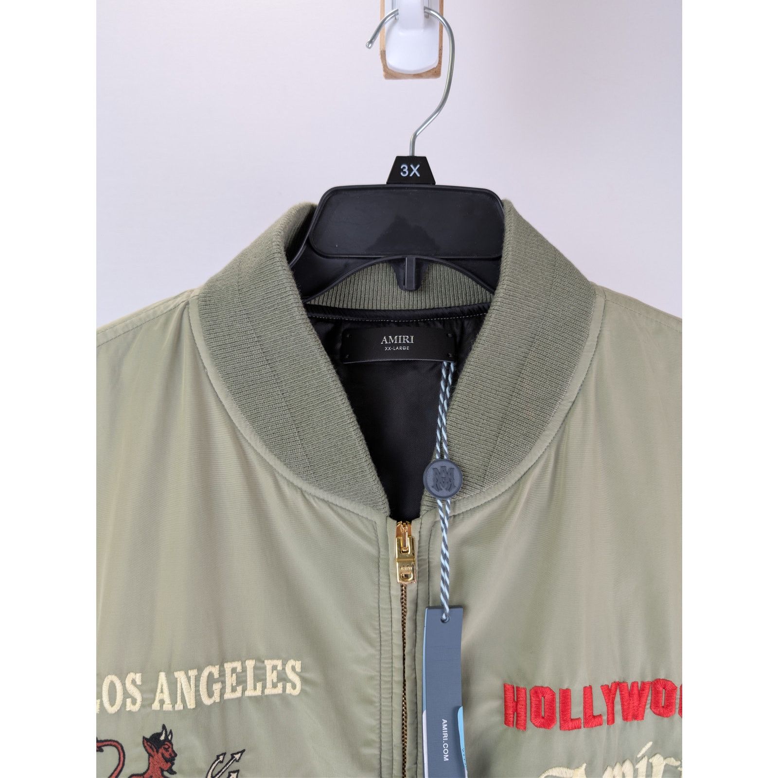 Amiri o1rshd1 Amiri Sinners Bomber Jacket in Olive Size US L / EU 52-54 / 3 - 8 Thumbnail