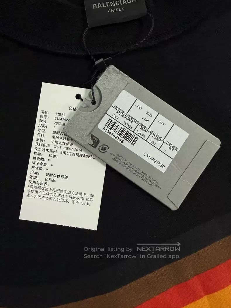 Balenciaga Balenciaga Striped Multicolor Round Neck Short Sleeve Drop Size US S / EU 44-46 / 1 - 4 Thumbnail