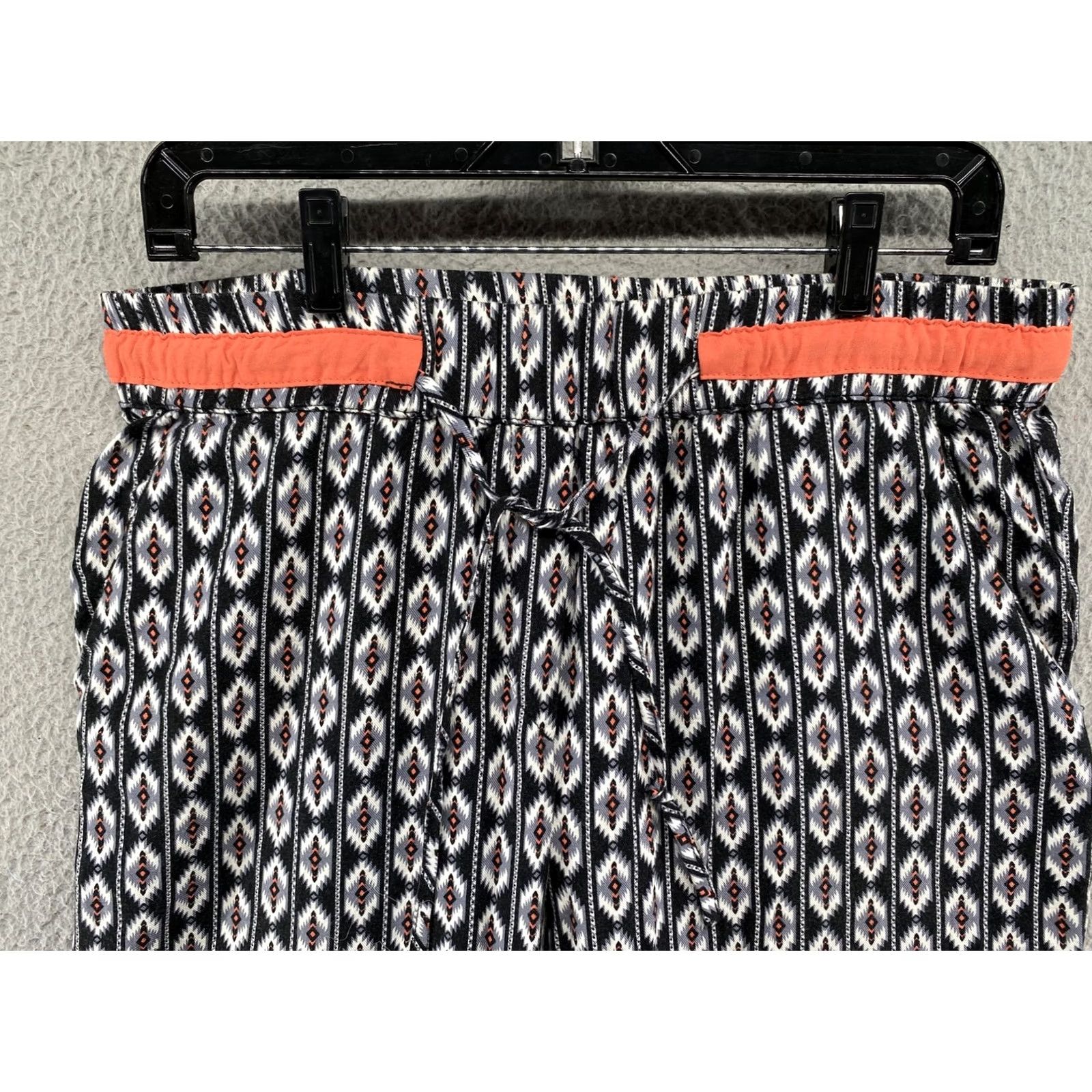 Vintage UMGEE Womens BOHO Hippie Drawstring Aztec Tribal Pattern Pants L Pants Oatmeal Pockets 90s Style Womens Regular Size 36" / US 14 / IT 50 - 3 Thumbnail