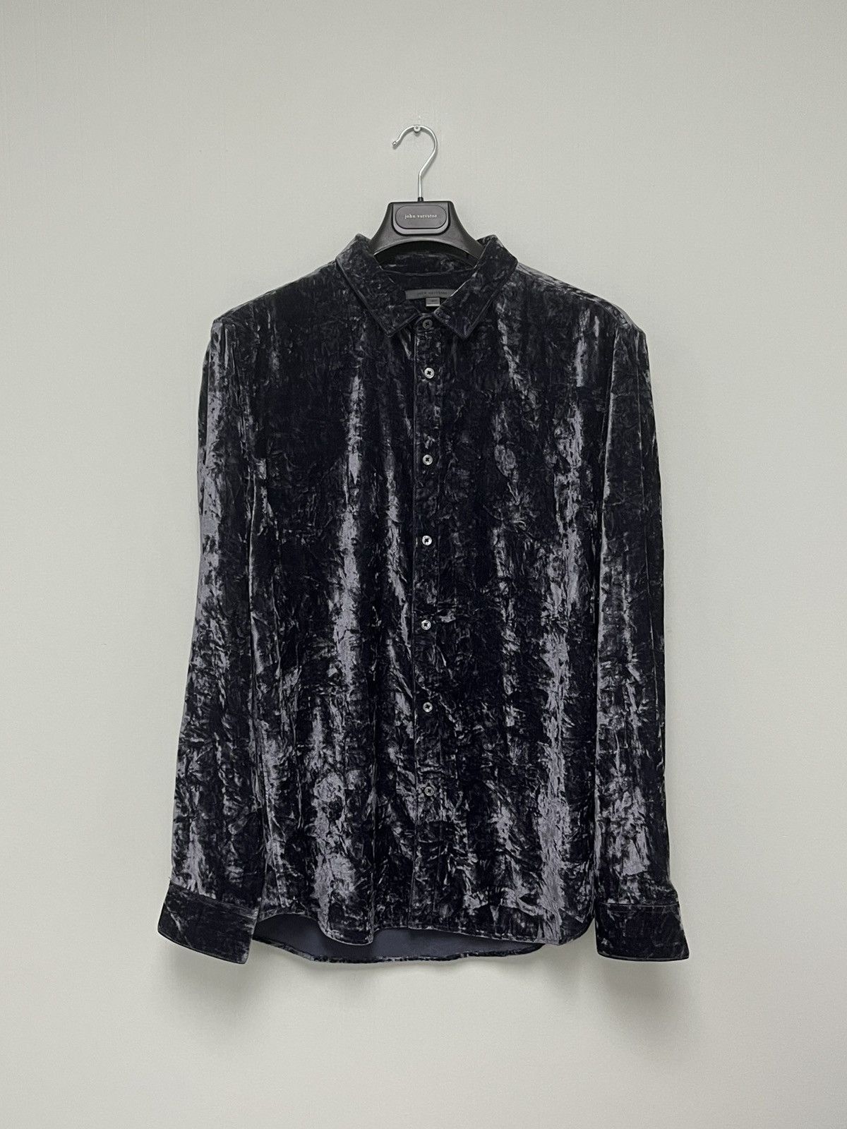 John Varvatos Crinkled Velvet slim Shirt large Size US L / EU 52-54 / 3 - 3 Thumbnail