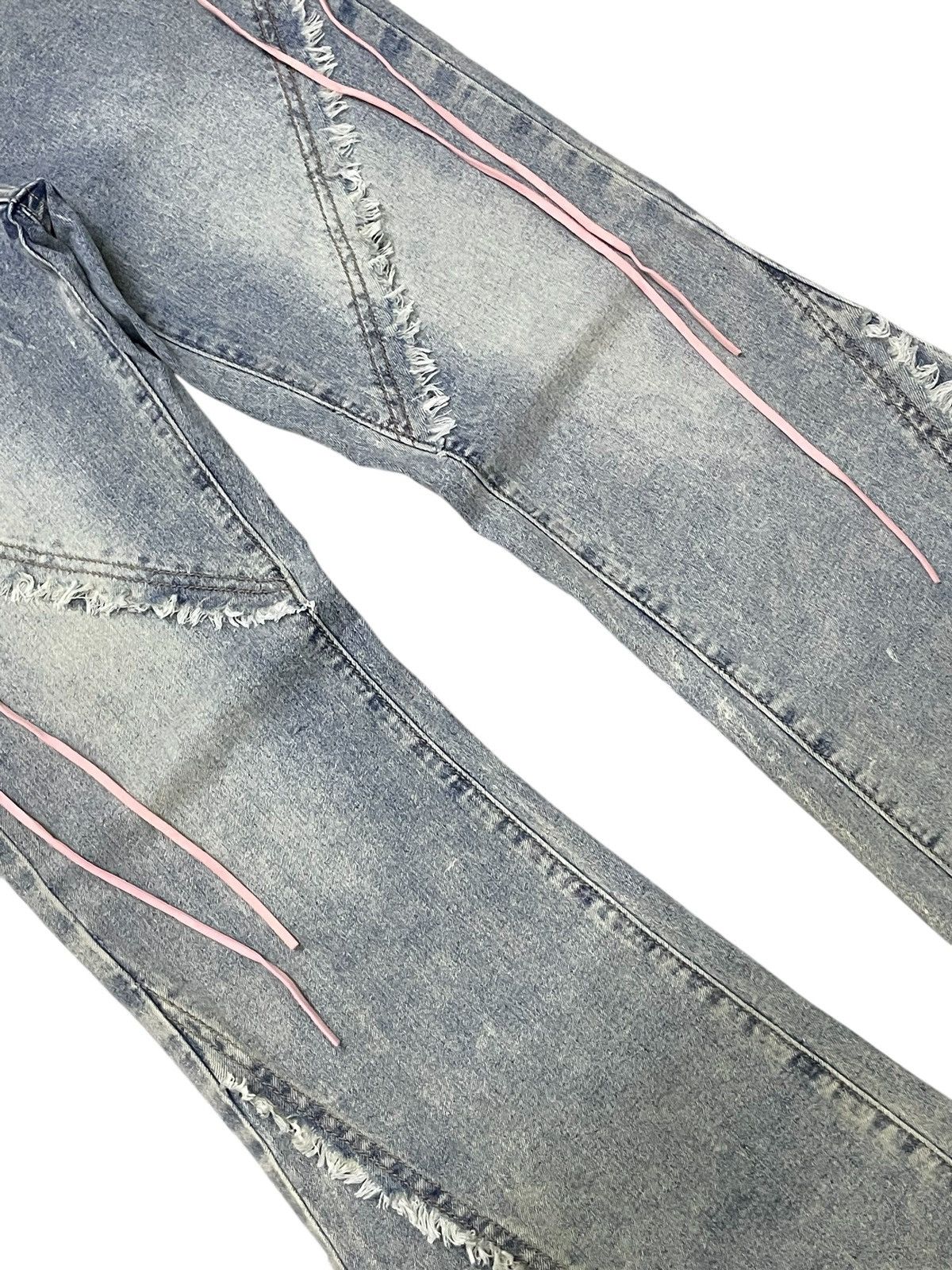 If Six Was Nine × LOWBOX × Le Grande Bleu (L.G.B.) Paneled Laces Flare Japanese Brand Vintage Jeans Size US 28 / EU 44 - 3 Thumbnail