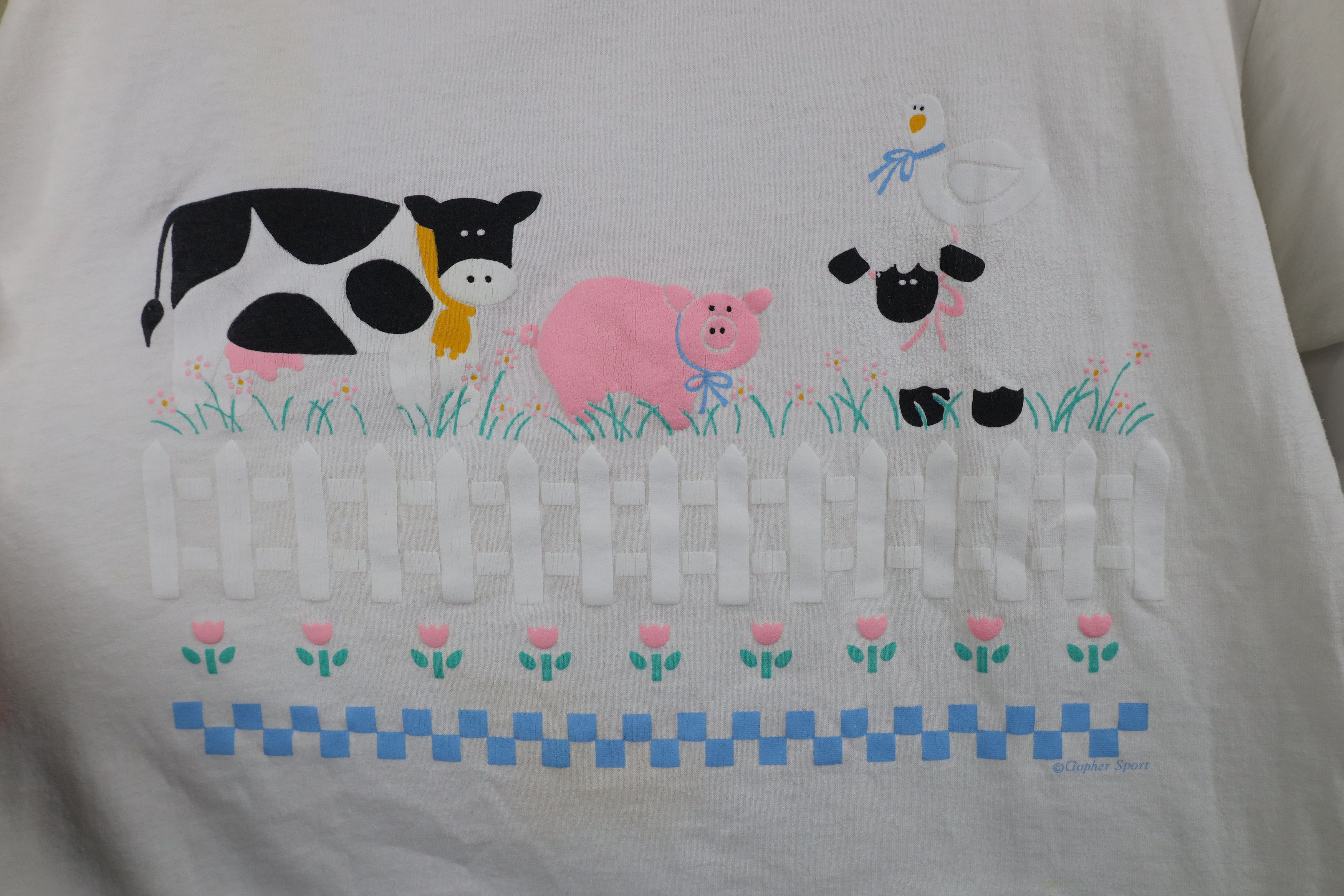 Vintage Vintage 90s Country Primitive Farm Animals T-Shirt USA Size L / US 10 / IT 46 - 4 Thumbnail