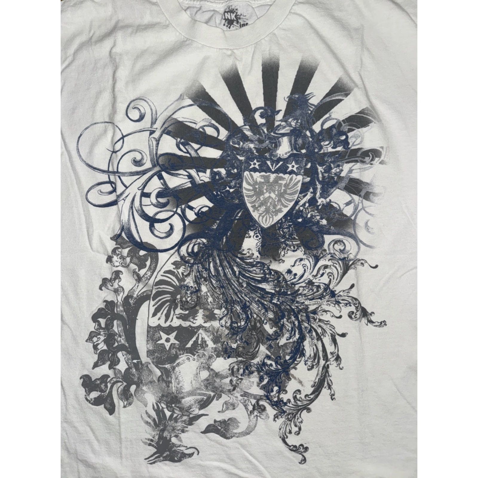 Vintage VINTAGE INC International Concepts T-Shirt White 2XL Men Gothic Graphic Cross Heart 90s Y2K Streetwear Size US XXL / EU 58 / 5 - 2 Thumbnail
