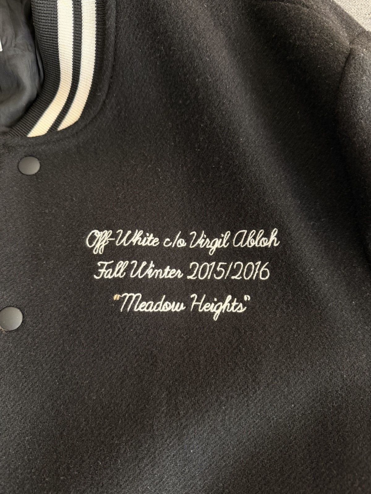 Off-White Off-White Striped Varsity Jacket Size US L / EU 52-54 / 3 - 2 Thumbnail