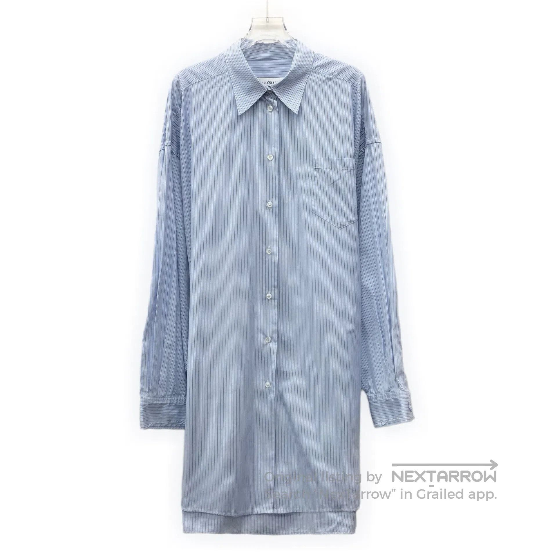 Maison Margiela Maison Margiela Blue Striped Cotton Collar Single-Breaste Size XS / US 0-2 / IT 36-38 - 1 Thumbnail