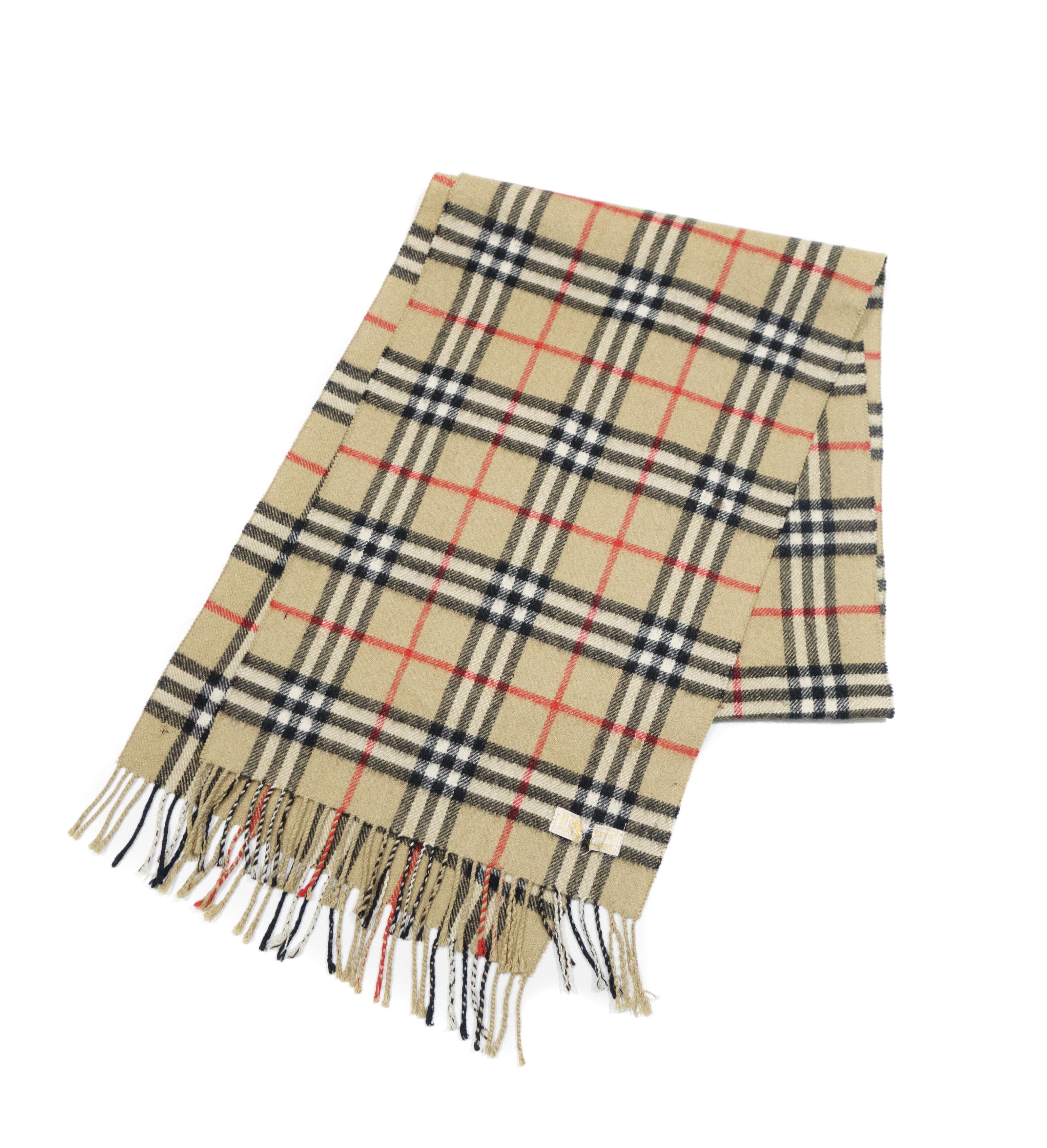 Burberry Burberrys 90s Nova Check Plaid Cashmere Scarf Size ONE SIZE - 1 Thumbnail
