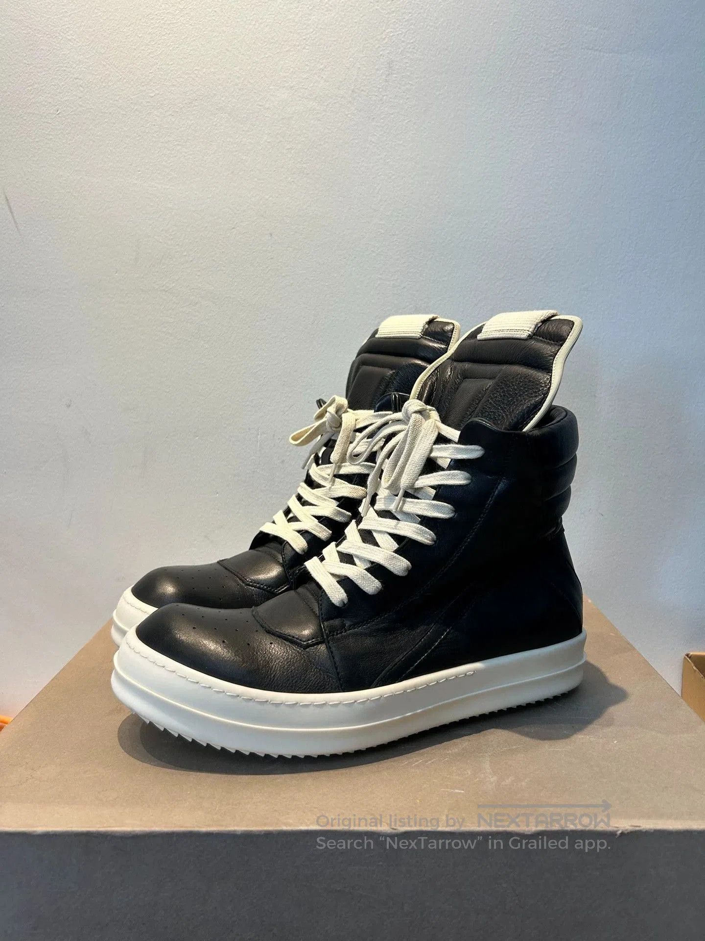Rick Owens rick owens high-top leather sneakers size 40. Size US 7 / EU 40 - 1 Thumbnail