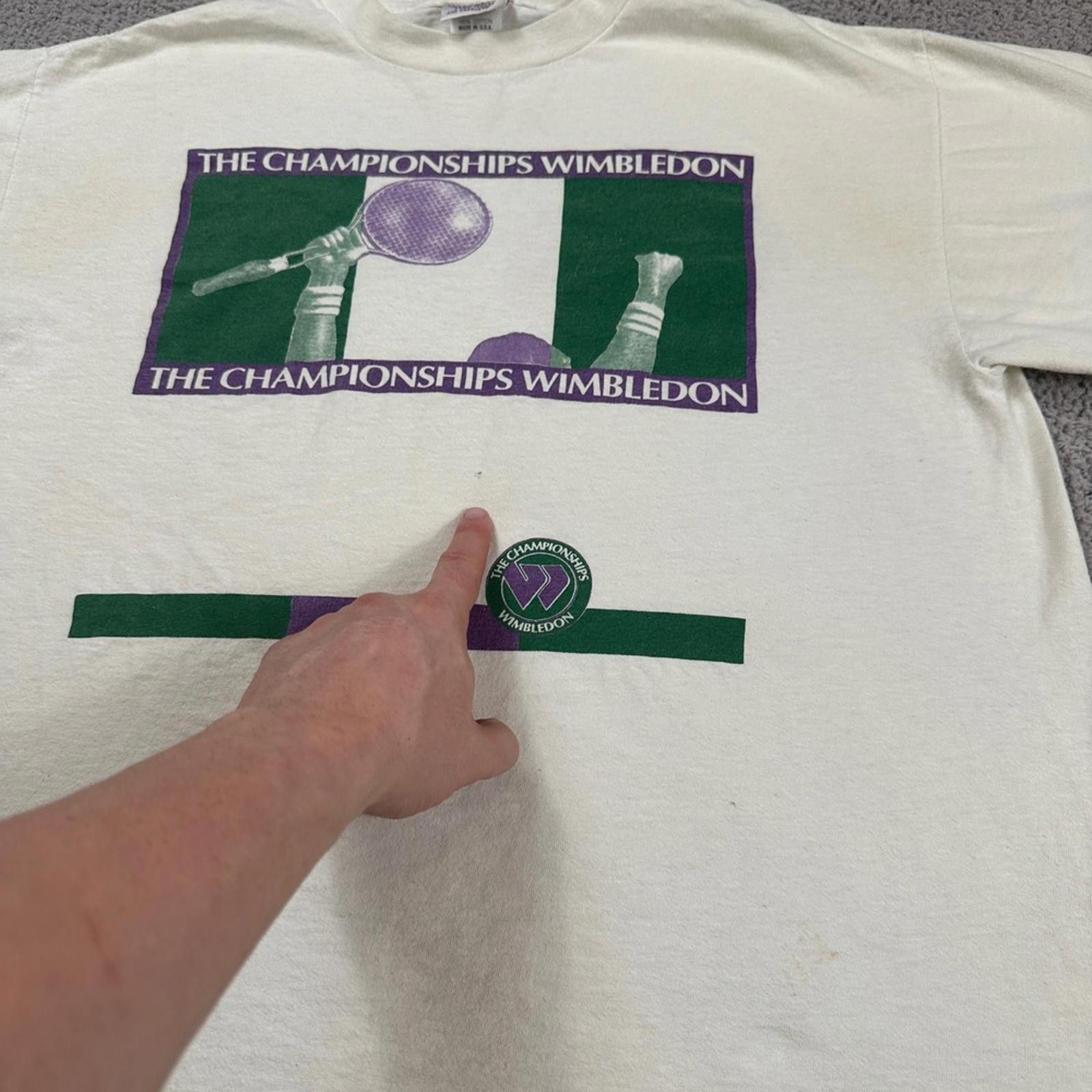 Other Vintage Wimbledon The Championships Tennis T Shirt Men XL Size US XL / EU 56 / 4 - 6 Thumbnail