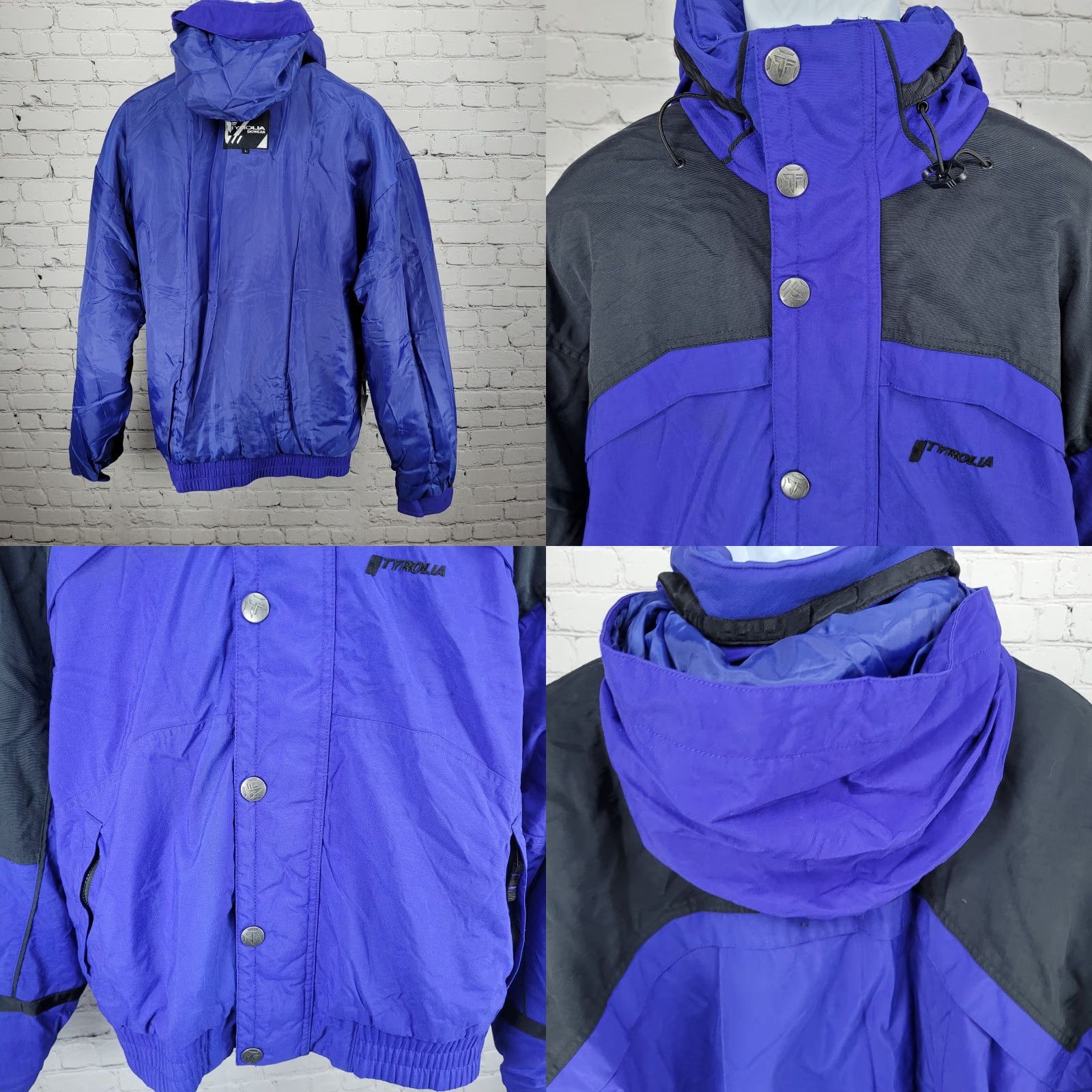 Vintage VINTAGE TYROLIA TYROLIA Celtech Waterproof Hooded Insulated Ski Jacket Large L Blue Men Jacket Size US L / EU 52-54 / 3 - 9 Thumbnail