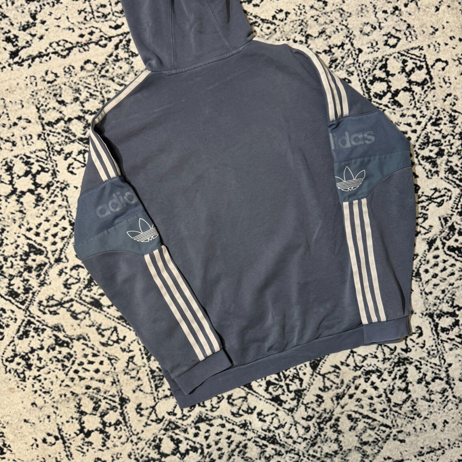 Adidas × Vintage Vintage Adidas Blue Cotton Hoodie Size XS Y2K Center Logo Size US XS / EU 42 / 0 - 17 Thumbnail