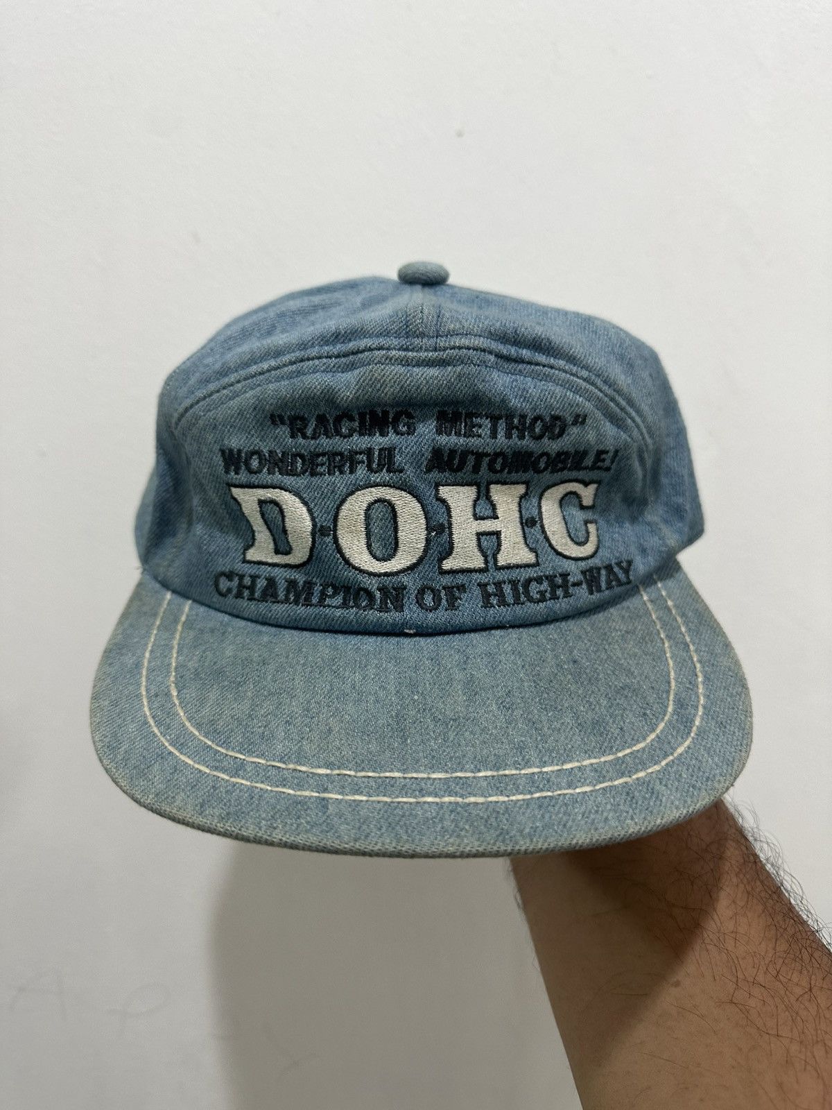 Vintage VTG DOHC Racing Denim Hat Size ONE SIZE - 1 Thumbnail