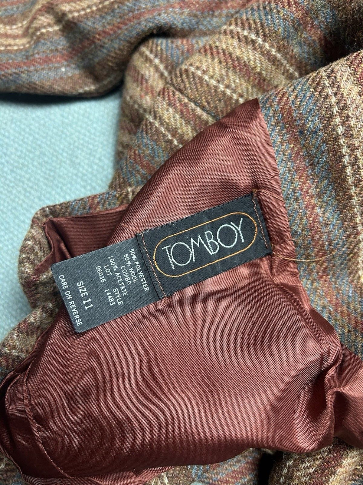 Vintage Vtg 80s wool blend women’s jacket cropped blazer striped 11 Size M / US 6-8 / IT 42-44 - 5 Thumbnail