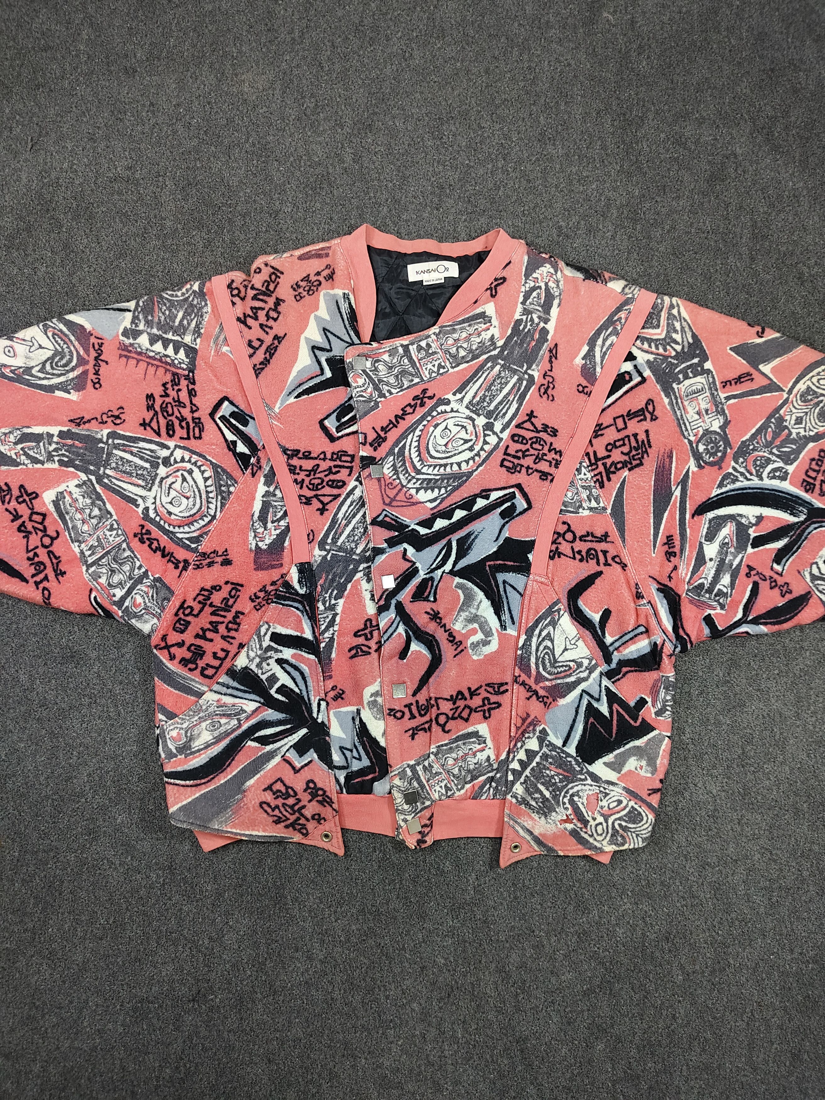 Kansai Yamamoto 80s Kansai O2- Archive Culture Art Graphic Bomber Jacket Size US M / EU 48-50 / 2 - 6 Thumbnail