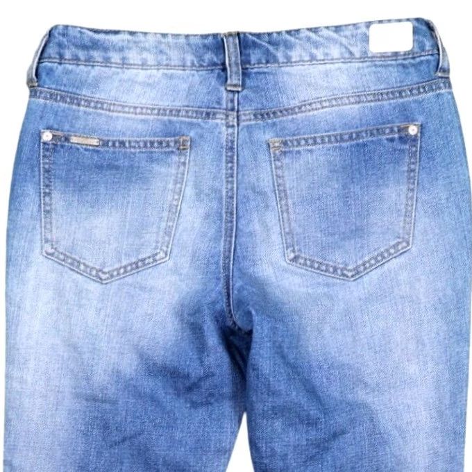 Vintage CELEBRITY PINK Women's Blue Distressed Denim Jeans Straight Leg Size 27 Size 27" / US 4 / IT 40 - 4 Thumbnail