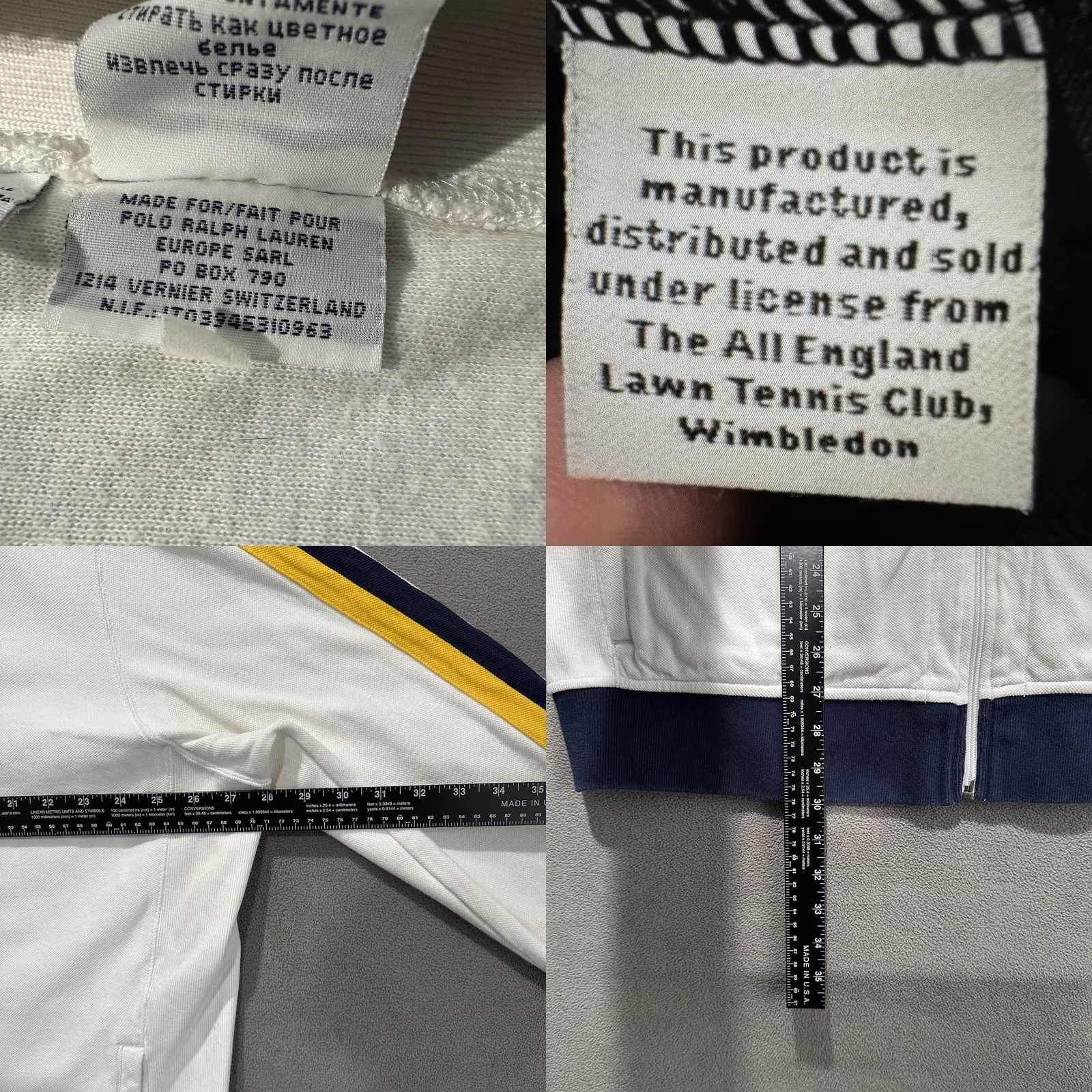 Polo Ralph Lauren VINTAGE Polo Ralph Lauren Jacket Men 2XL White Wimbledon Ballperson Full Zip Tennis Sweatshirt Size US XXL / EU 58 / 5 - 8 Thumbnail