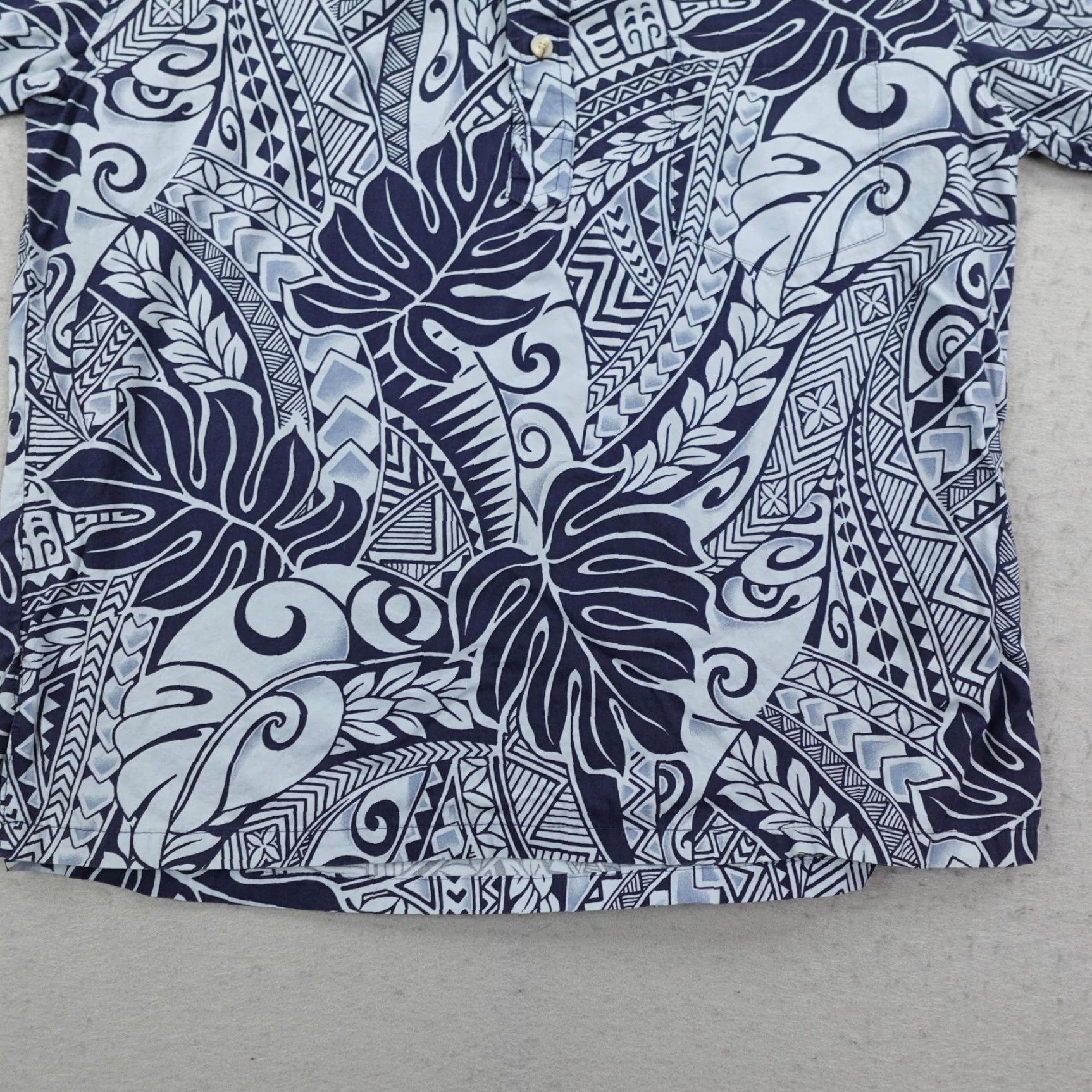 Hilo Hattie Hilo Hattie Shirt Men Medium Blue Hawaiian Aloha Tapa Tribal Pullover 1/2 Button Size US M / EU 48-50 / 2 - 3 Thumbnail