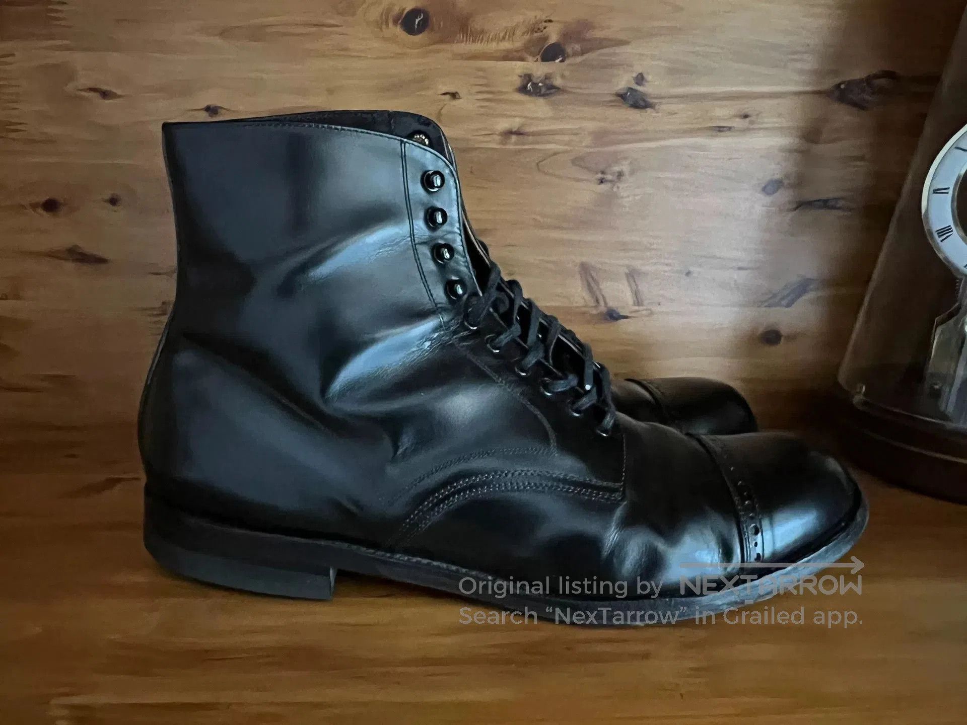PHIGVEL MAKERS & Co. classic black leather service boots for men. Size US 9.5 / EU 42-43 - 3 Thumbnail