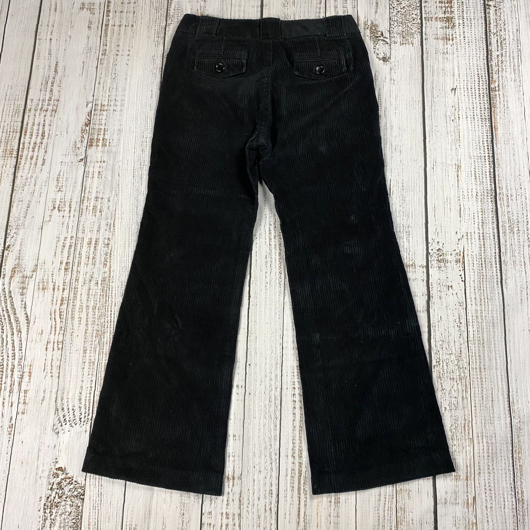 Banana Republic VINTAGE Banana Republic Womens Pants Corduroy Stretch Wide Leg 8 Black 30in Inseam 90s Size 30" / US 8 / IT 44 - 6 Thumbnail