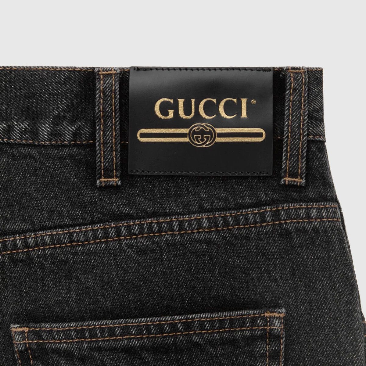 Gucci o1mt1gz0725 Tapered Eco Stonewashed Denim Pant in Black Size US 33 - 8 Thumbnail