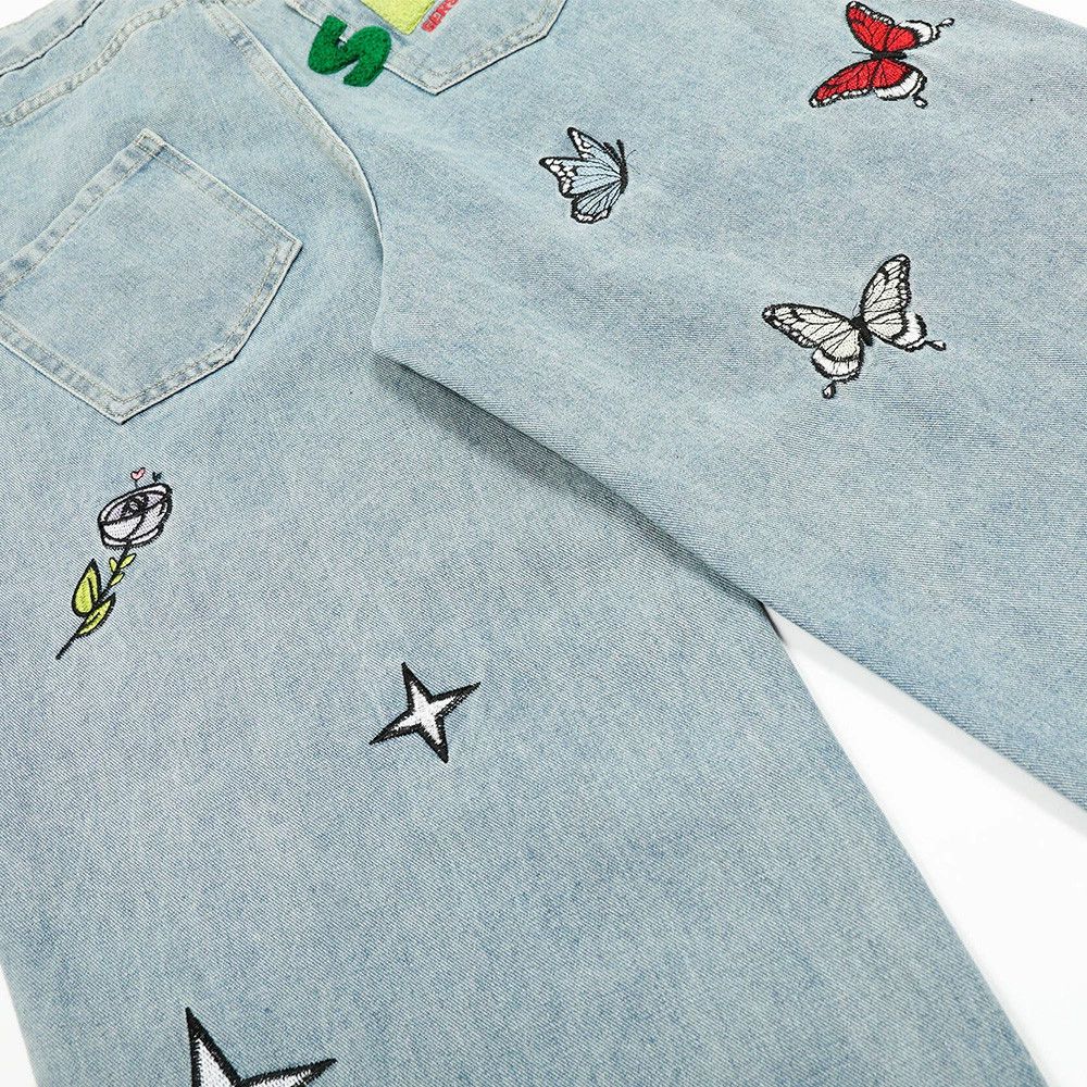 Vintage Star embroidered irregular pocket washed loose casual jeans Size US 32 / EU 48 - 4 Thumbnail