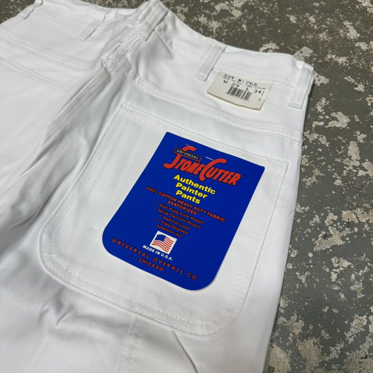 Carhartt Vintage Stone Cutter Carpenter Painter Pants White Baggy N Size US 29 - 3 Thumbnail