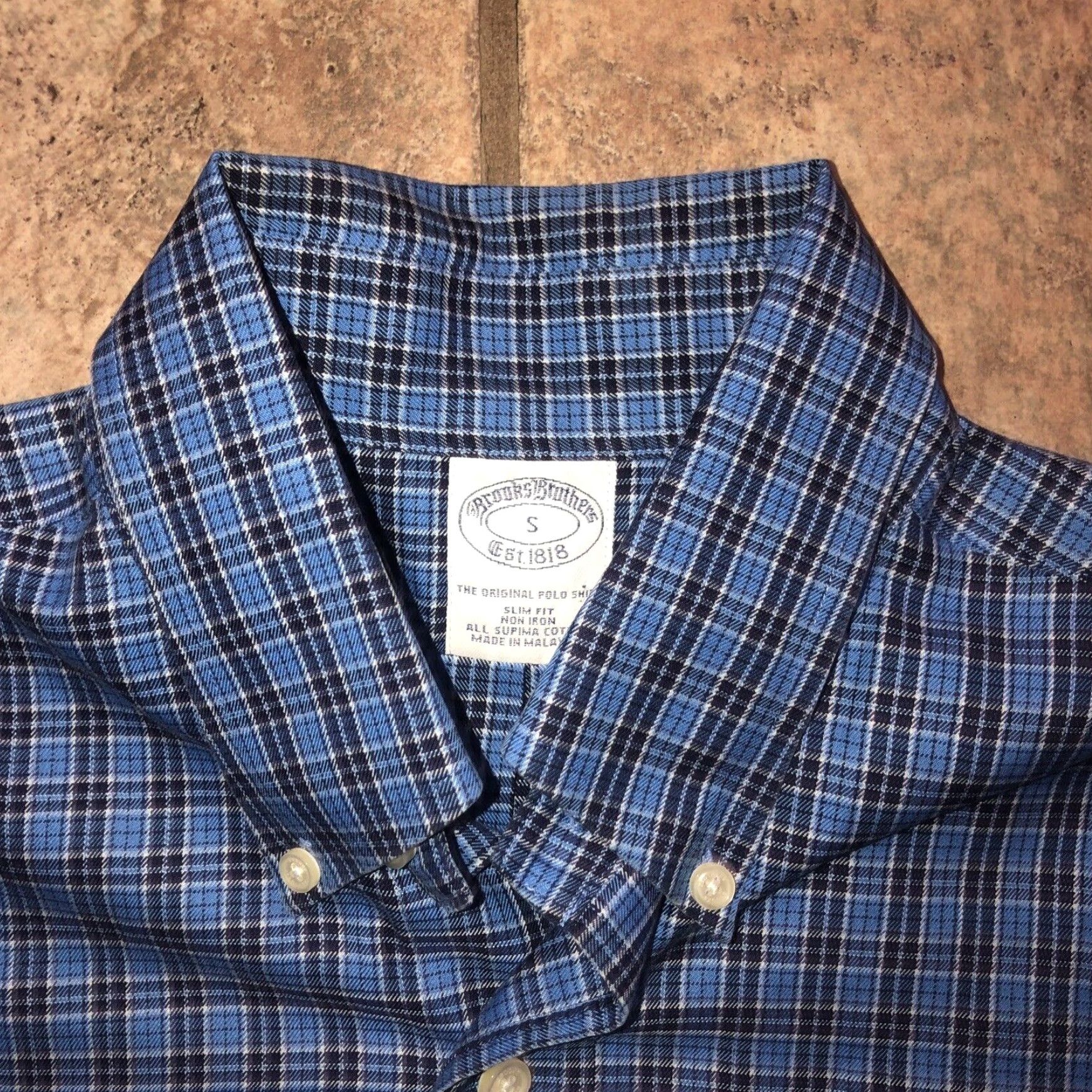 Brooks Brothers Brooks Brothers Non Iron Plaid Button Down Shirt Mens Small Blue Size US S / EU 44-46 / 1 - 2 Thumbnail