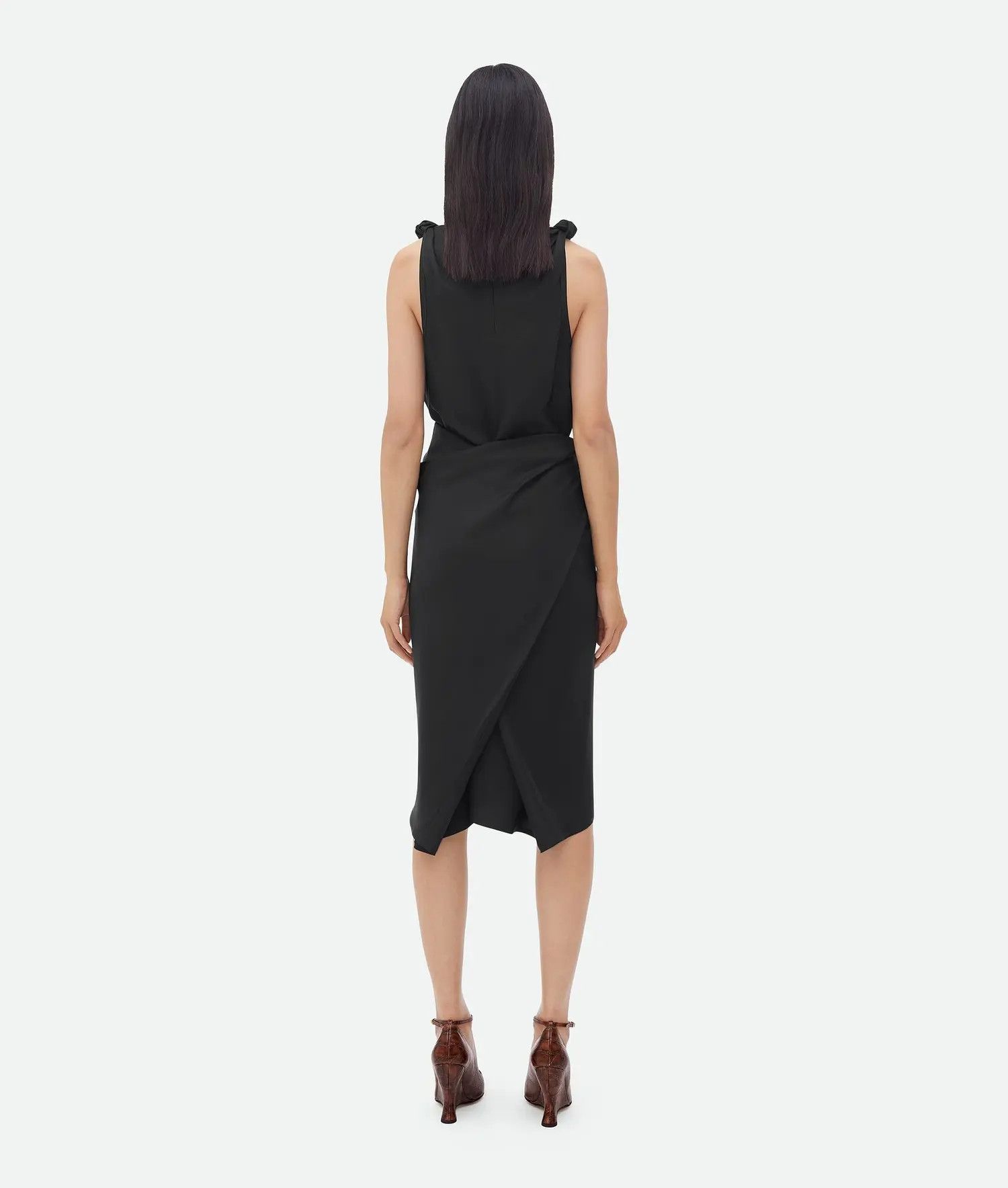 Bottega Veneta o1bcso1str0425 Washed Viscose Knotted Dress in Black Size XS / US 0-2 / IT 36-38 - 4 Thumbnail