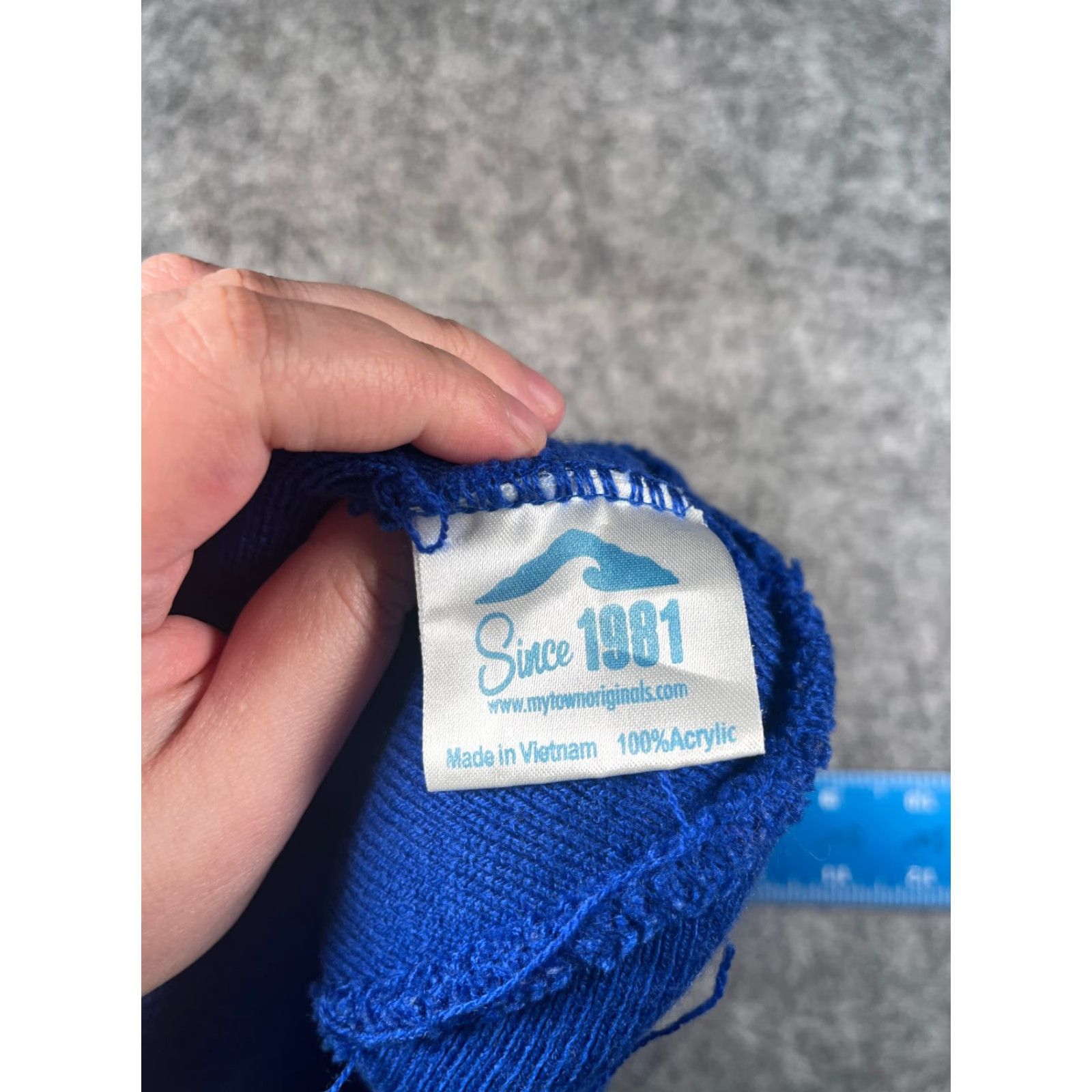Vintage My Town Originals Bulldogs Beanie Hat Adult One Size Blue Knit 100% Acrylic Embroidered Beanie Size ONE SIZE - 7 Thumbnail