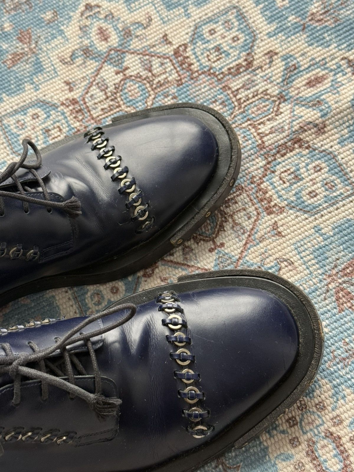 Lanvin Archive 2000s Lanvin Metal LaceUp Oxford Derby Leather Shoes Size US 9 / EU 42 - 16 Thumbnail