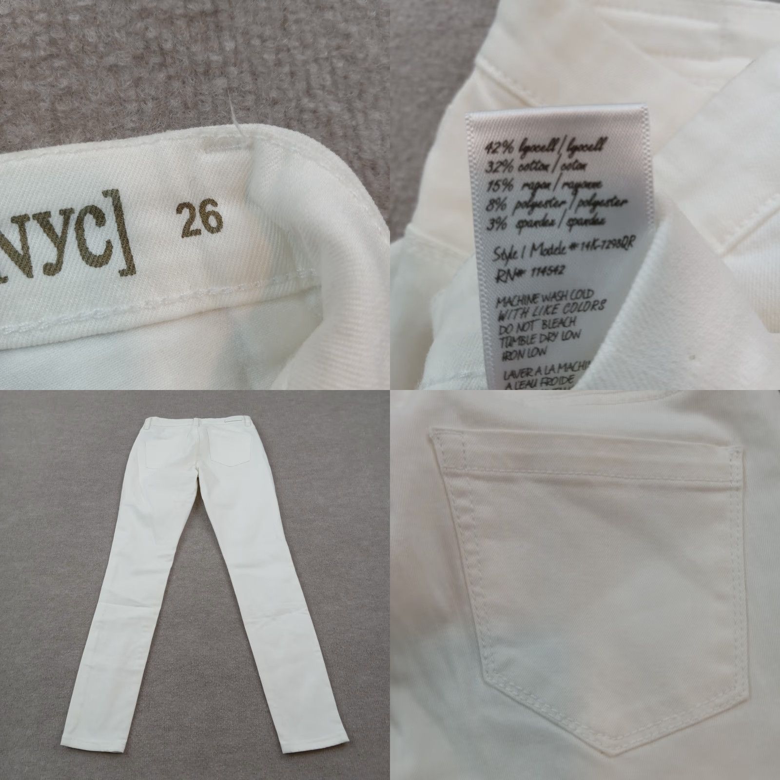 Vintage BLANKNYC Women's White Skinny Jeans Size 26 Stretch Denim Cotton Blend Size 26" / US 2 / IT 38 - 8 Thumbnail