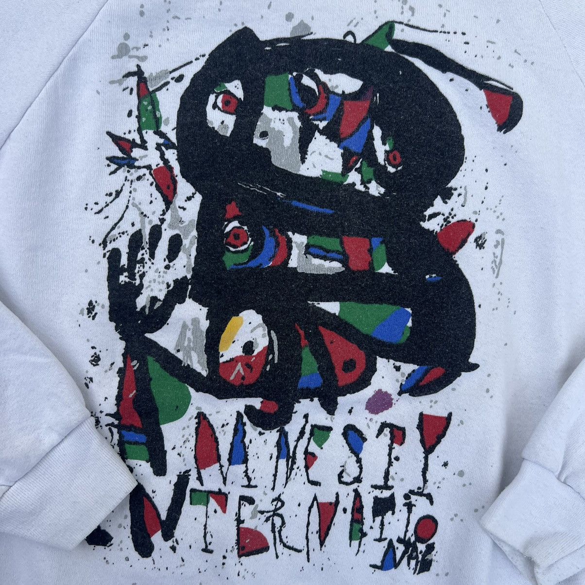 Vintage Vintage Crazy Abstract Fleece Sweatshirt Screen Stars 90s Size US L / EU 52-54 / 3 - 6 Thumbnail