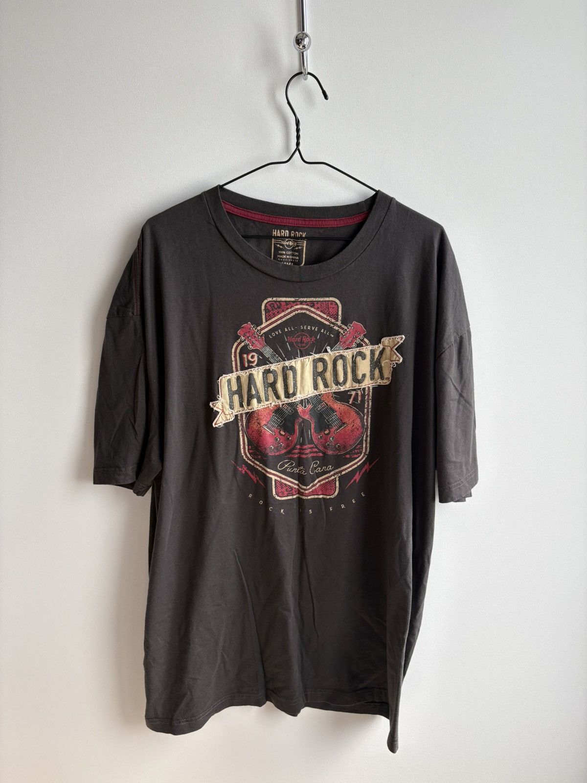 Hard Rock Cafe Hard Rock Cafe Punta Cana Baggy Guitar Grey T-shirt Size US XXL / EU 58 / 5 - 1 Thumbnail