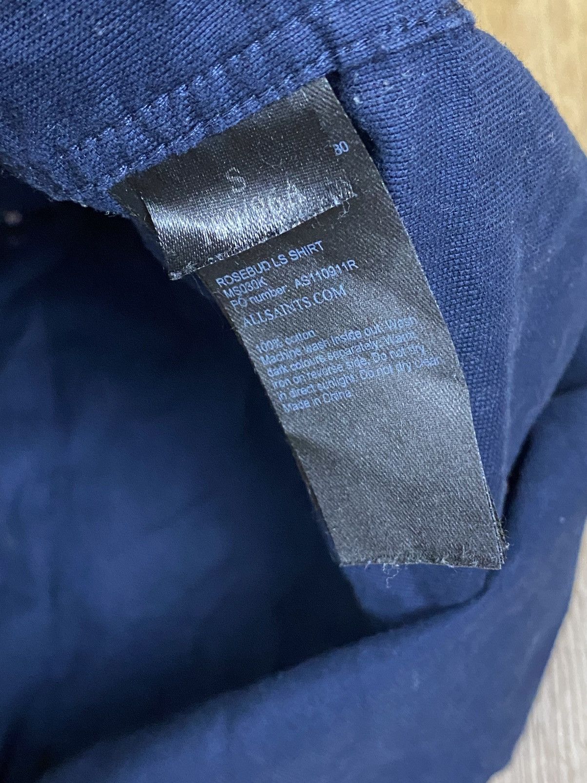 Allsaints Allsaints Velour Monogram Rosebud Button Shirt Long Sleeve Size US S / EU 44-46 / 1 - 4 Thumbnail