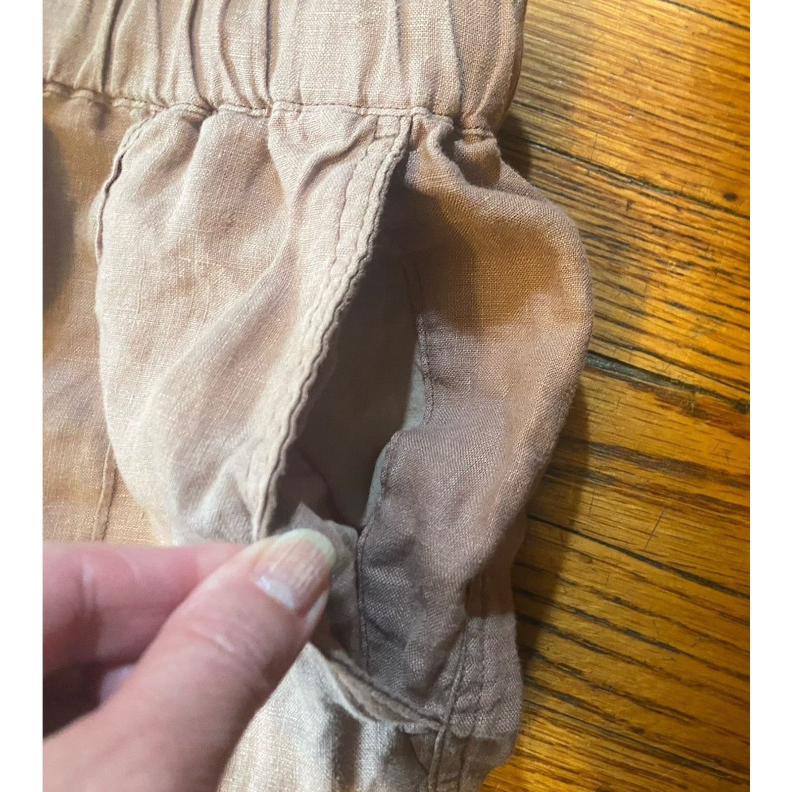 Cynthia Rowley Cynthia Rowley Pants Women's M Beige 100% Linen Jogger Size 30" / US 8 / IT 44 - 3 Thumbnail