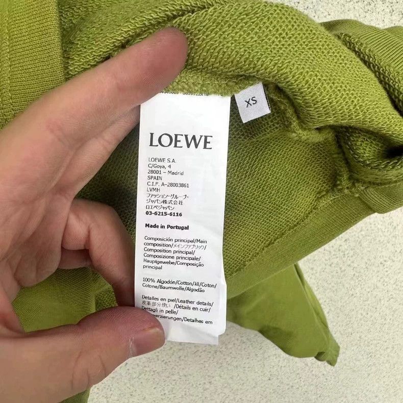loewe Spliced leather patch short hoodie 2506-Nextarrow