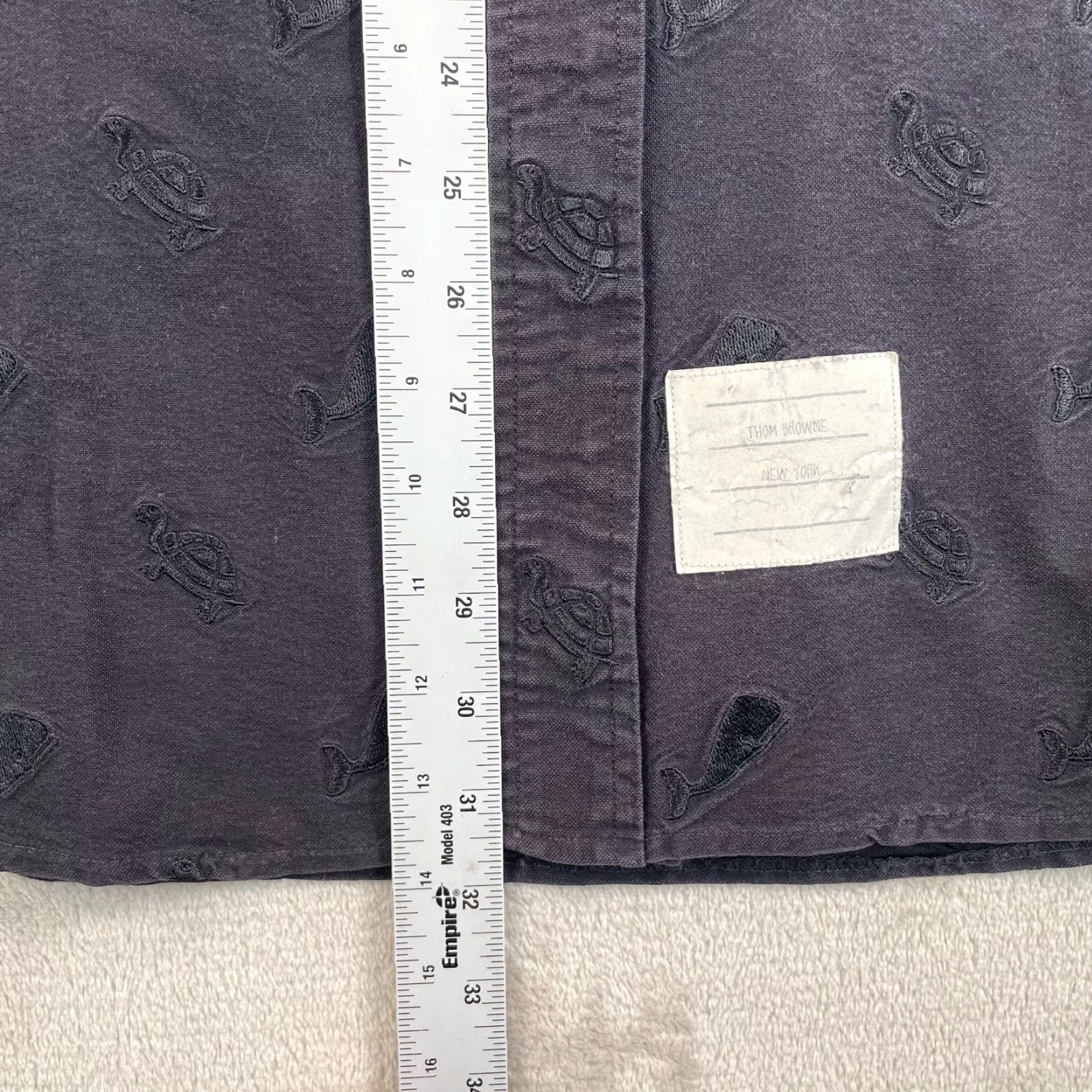 Thom Browne Thom Browne Shirt Men 2XL Black Embroidered Whale & Turtle Oxford Button-Up Casual Designer USA Vintage: No Size US XXL / EU 58 / 5 - 7 Thumbnail