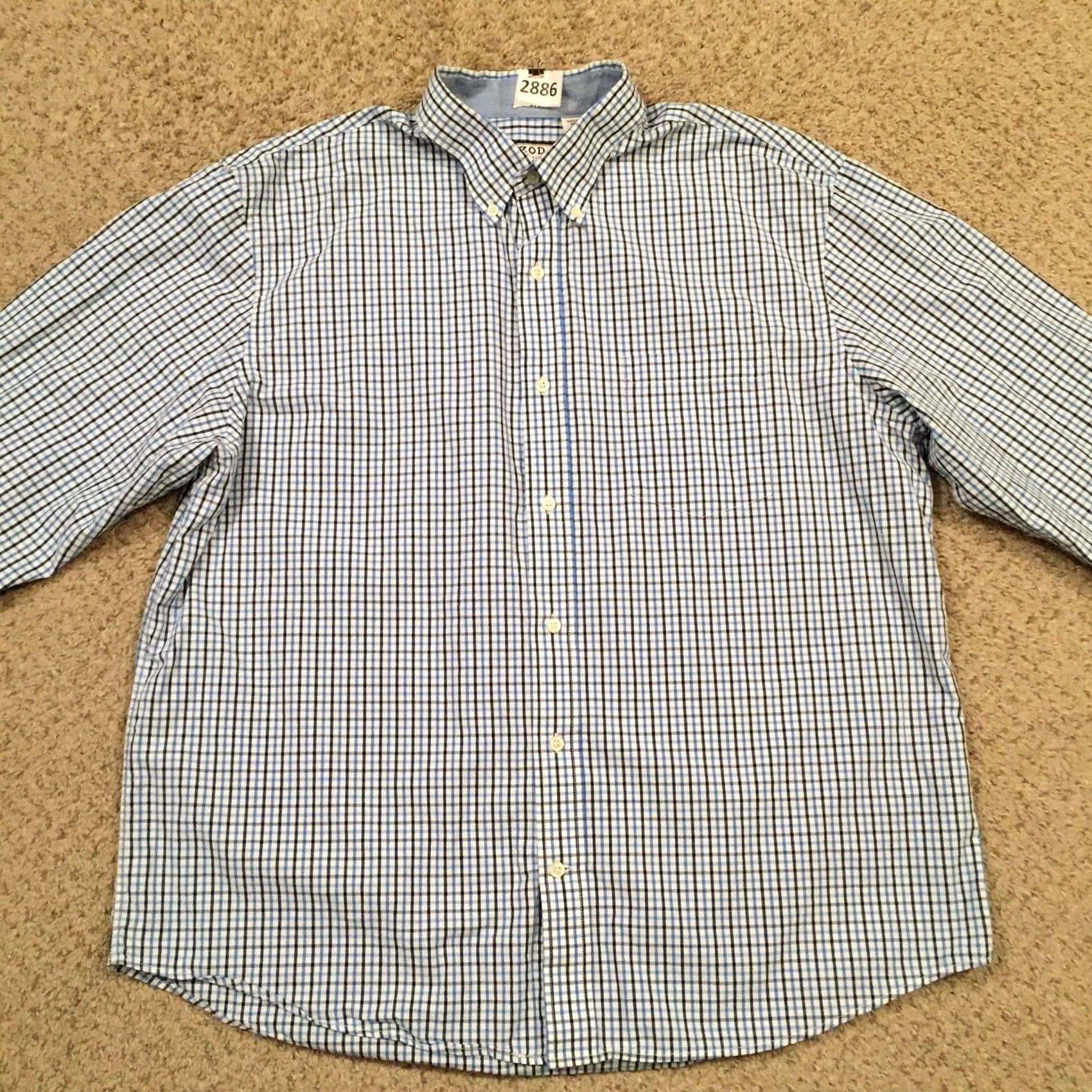 Izod IZOD Shirt Mens XL Blue Plaid Long Sleeve Button Up Size US XL / EU 56 / 4 - 5 Thumbnail