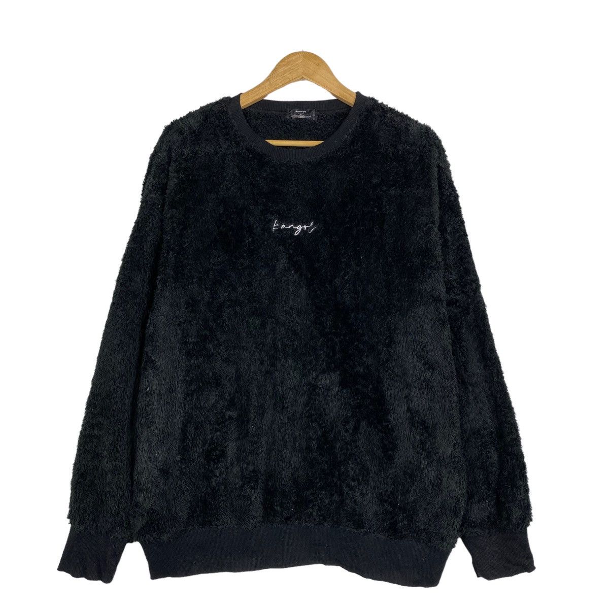 image of Kangol Centre Logo Mohair Fleece in Black, Men's (Size Medium)